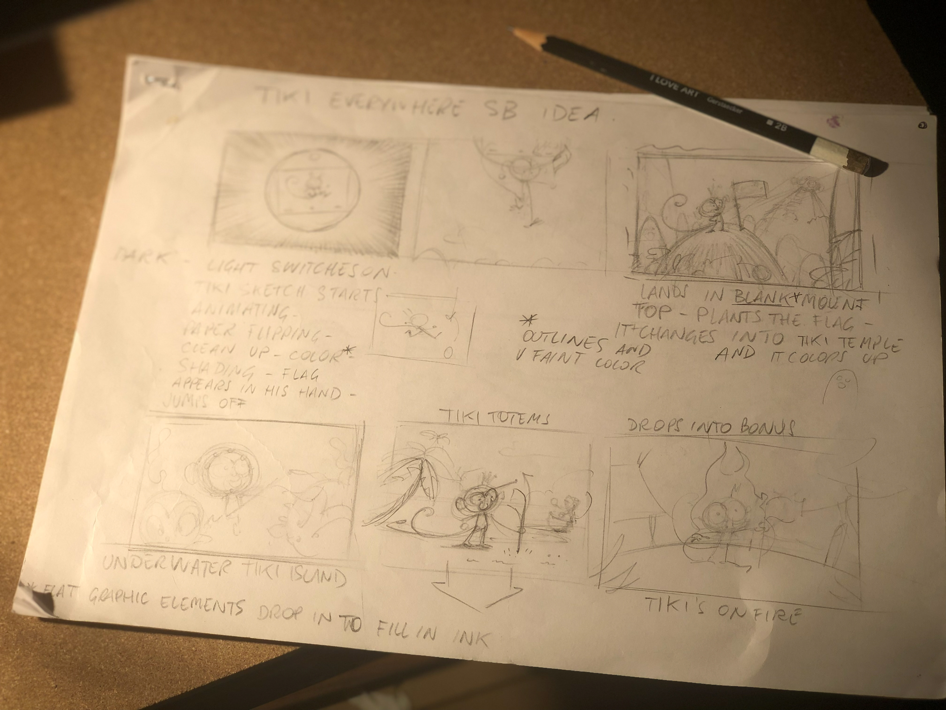 very early stage of storyboard