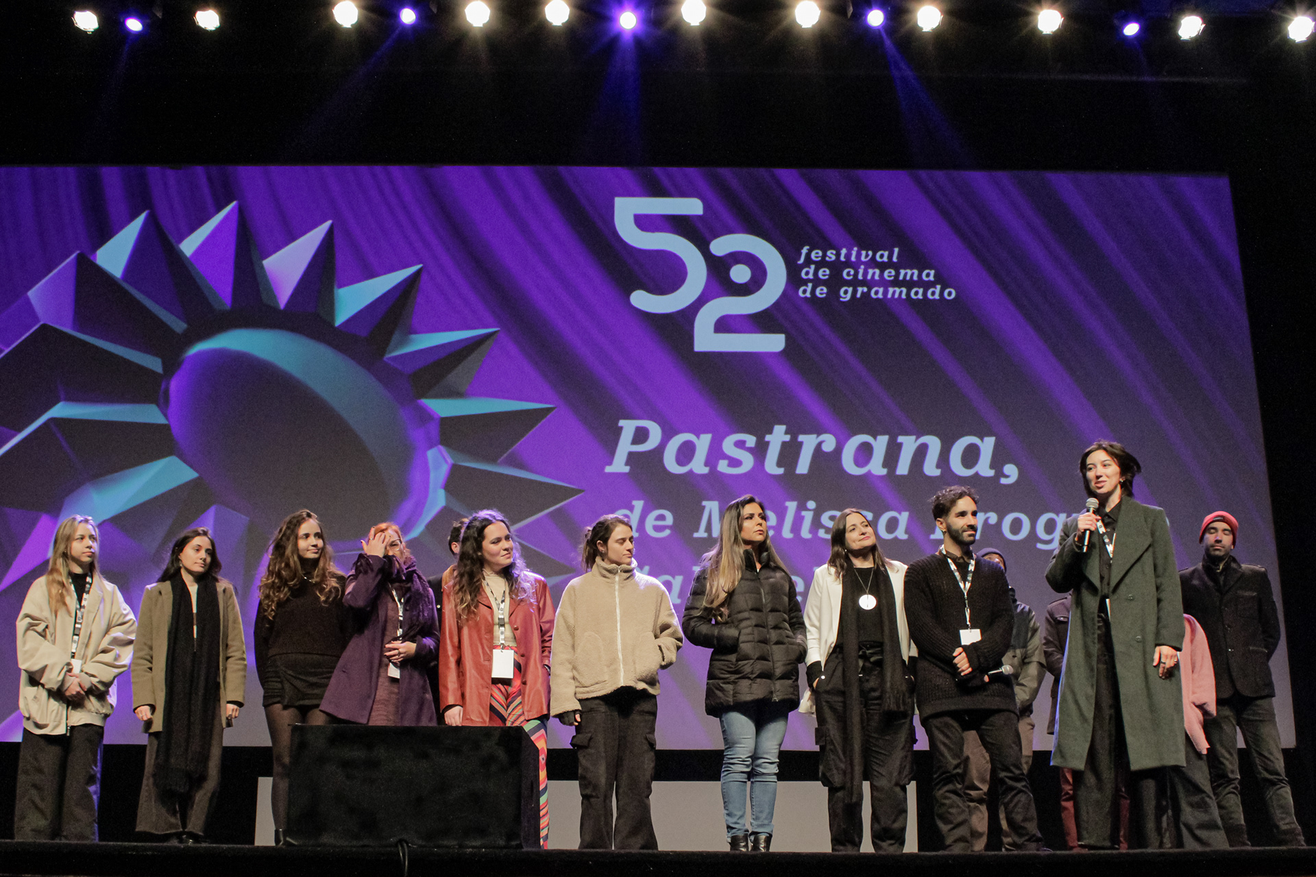 Apresentando a equipe do curta Pastrana no Festival de Cinema de Gramado