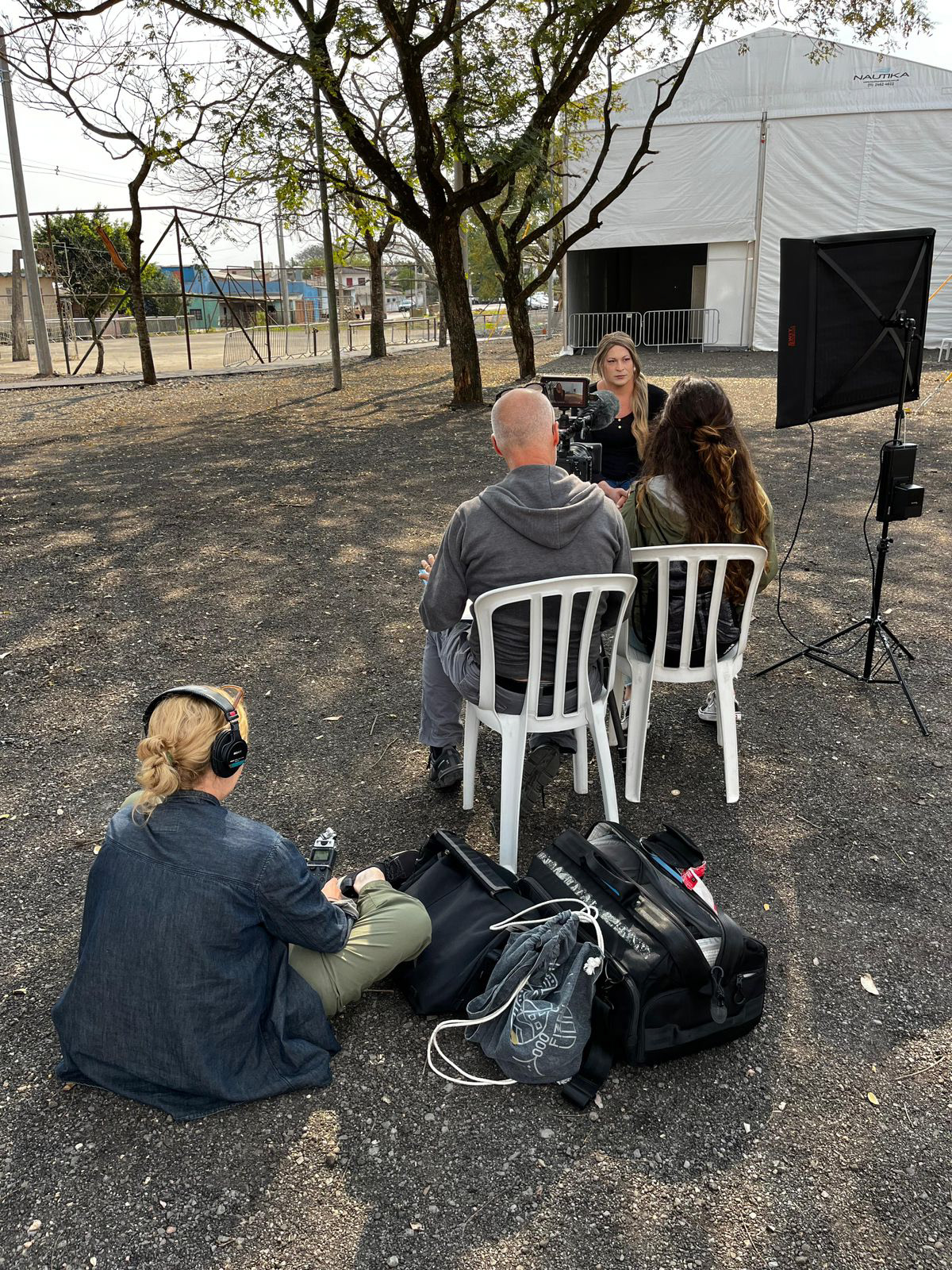 filmando as entrevistas