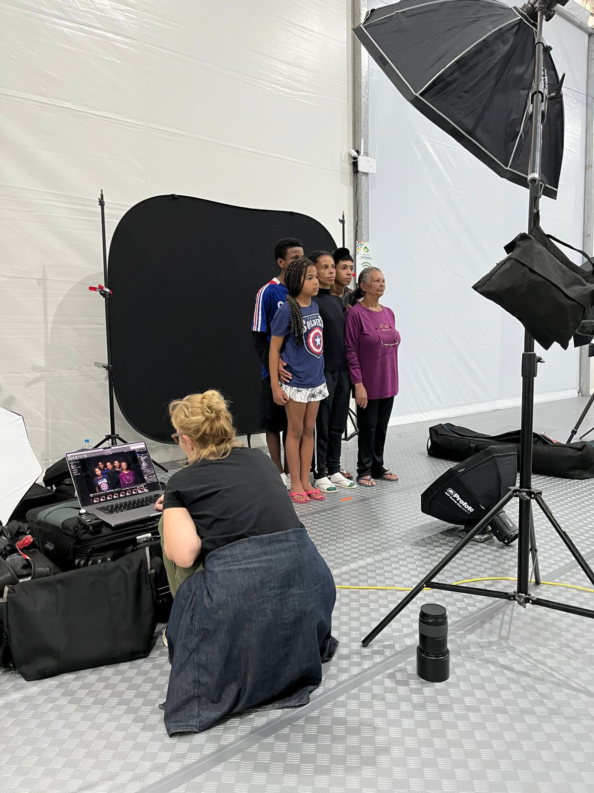 fotografando os entrevistados
