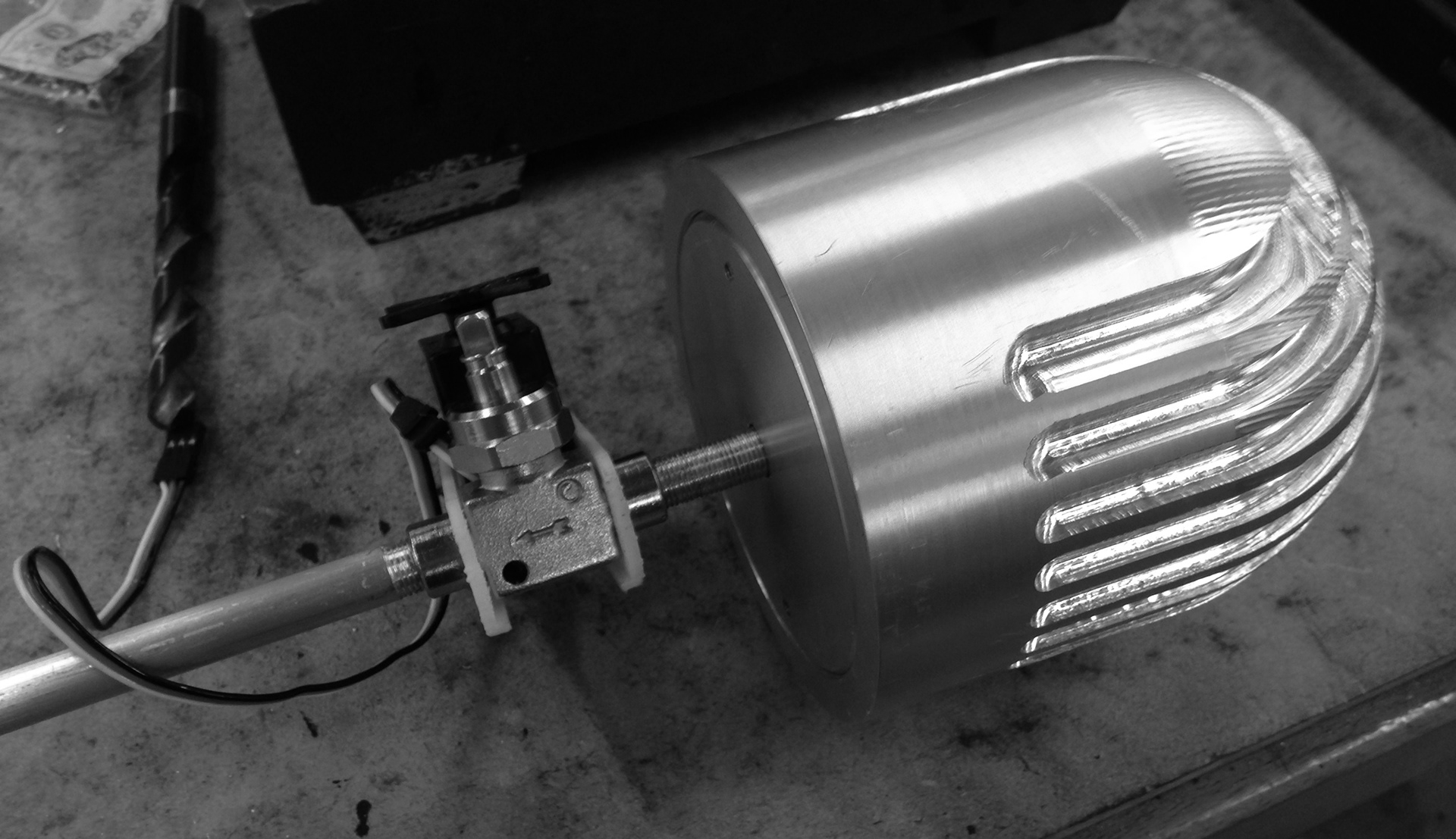 Partial assembly after milling