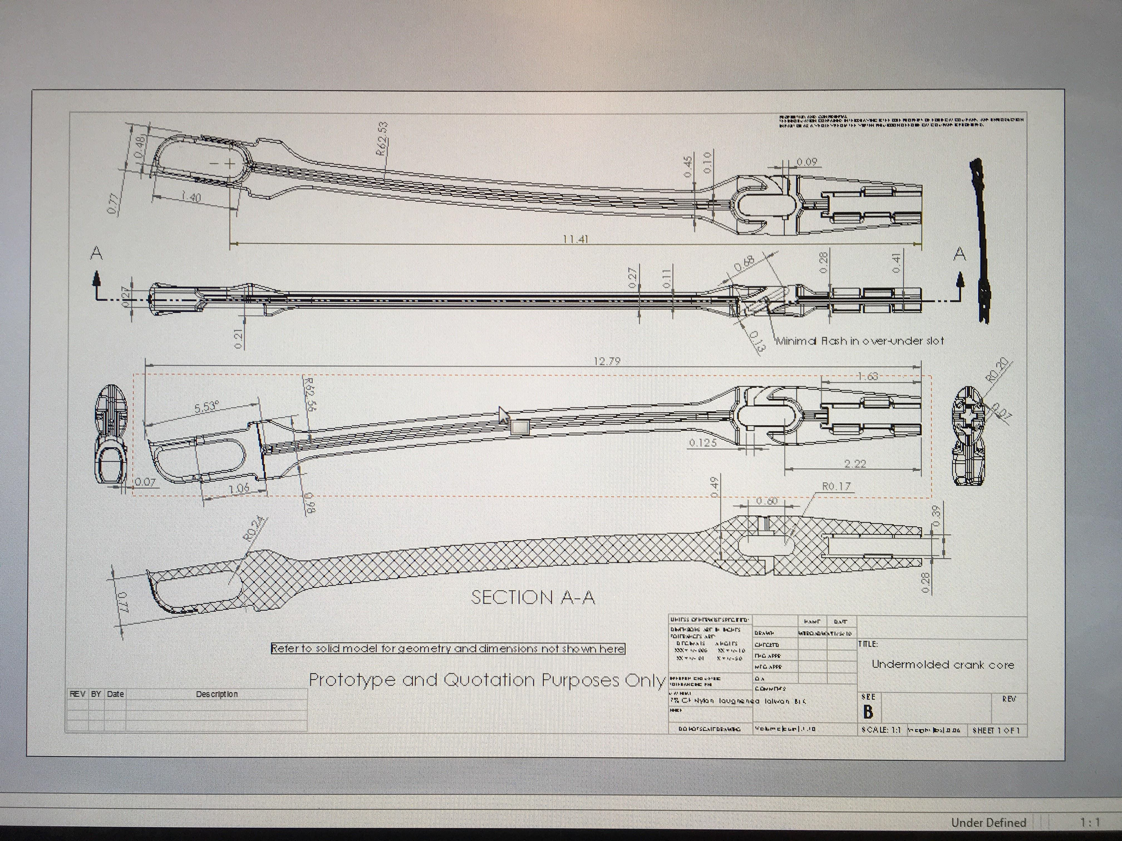 detail drawing crank core