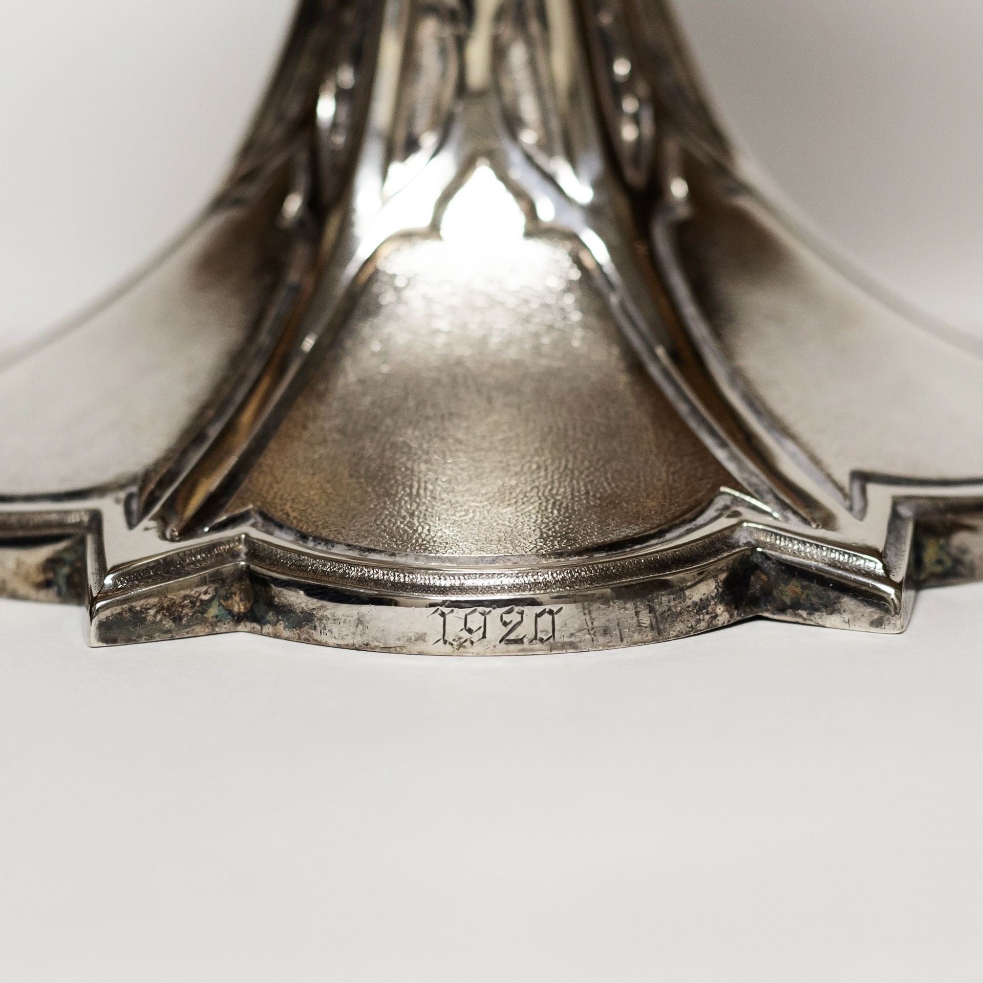 Most chalices and ciboria have dates etched into the base denoting the year the vessel was consecrated.