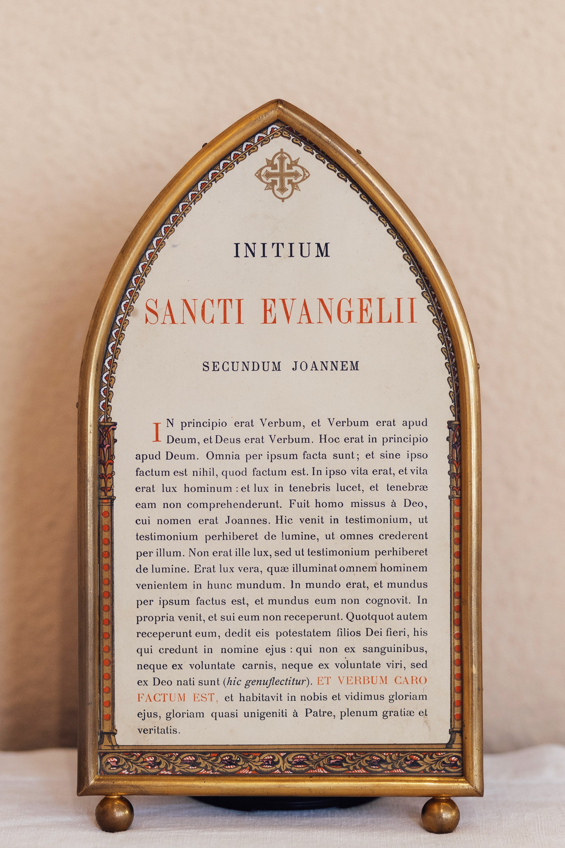 Gospel-side altar card