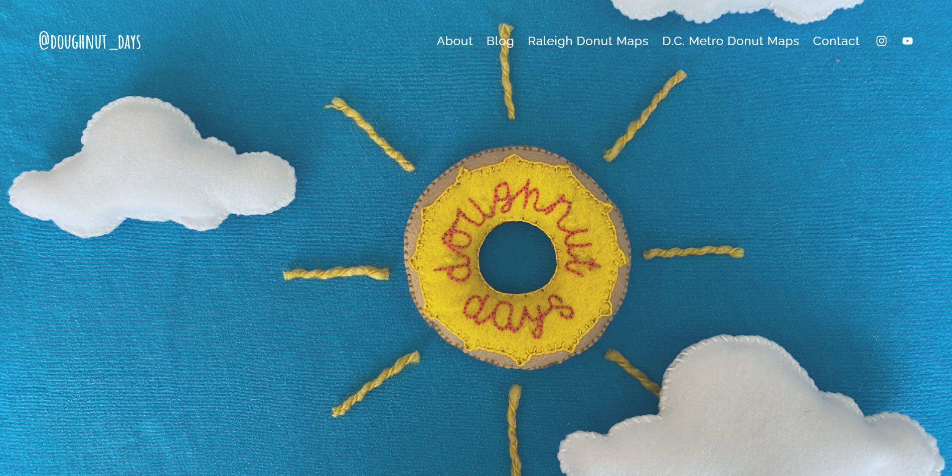 This is the landing page for Doughnut Days. The image is a photograph containing crafts we made ourselves.