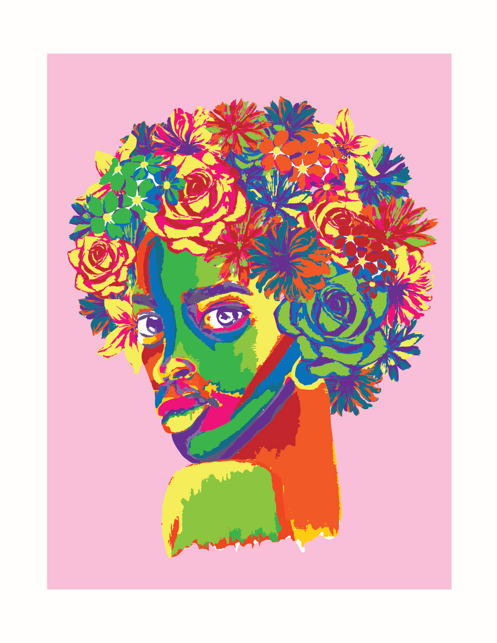 "Flower Afro", sold as a t-shirt design