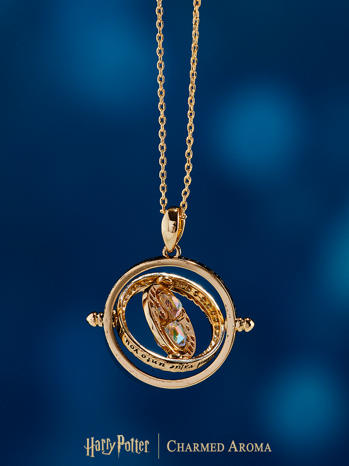 Charmed Aroma Harry Potter Time Turner Spinning Necklace vinnybeau