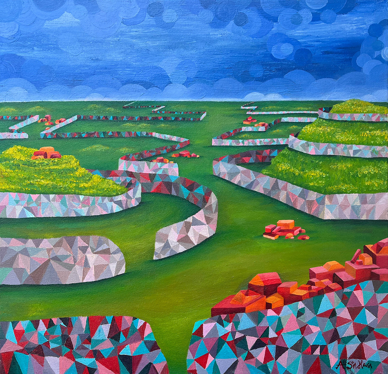 Dividing Lines - 20x20in