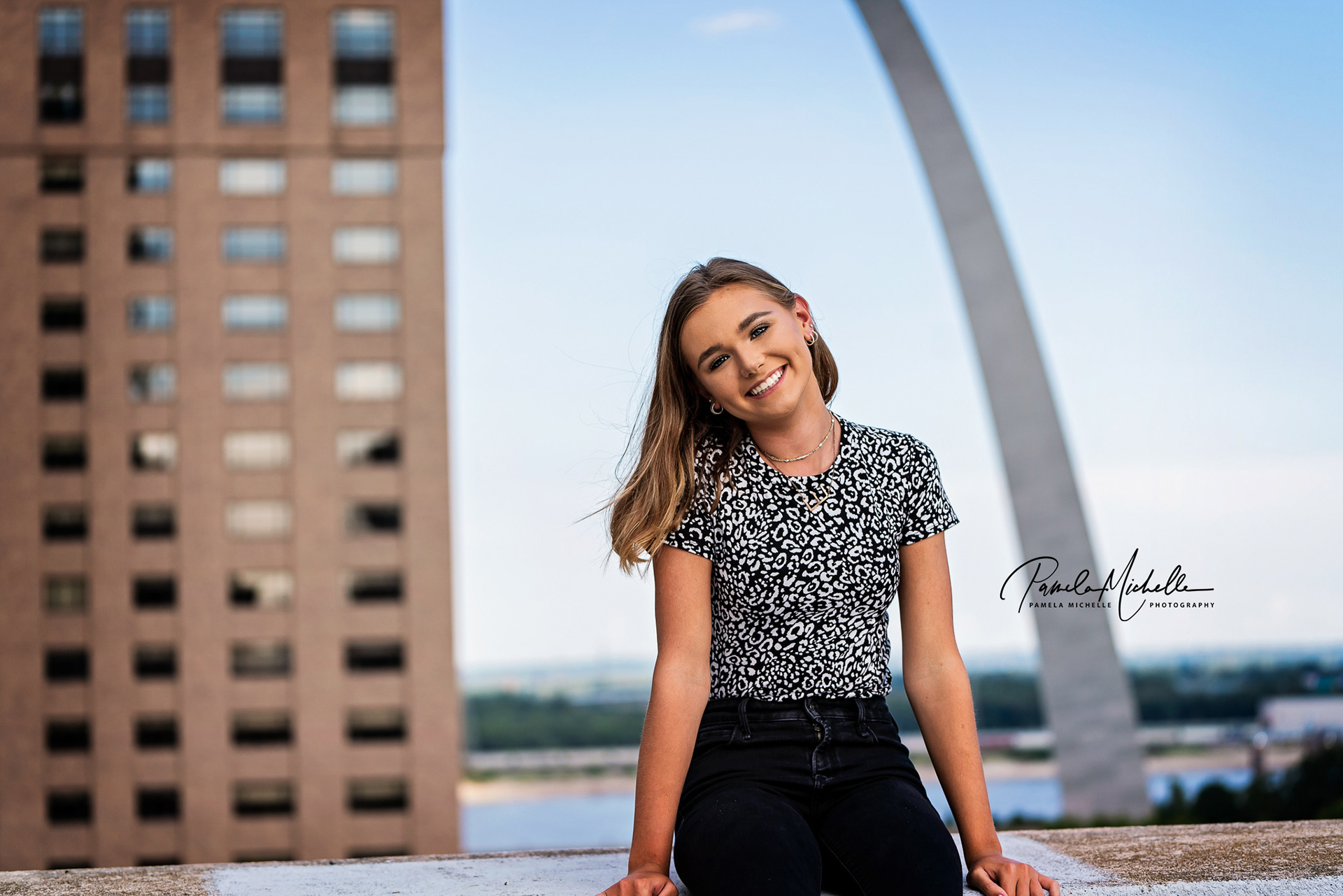 Downtown Rooftop senior session, St. Louis, MO