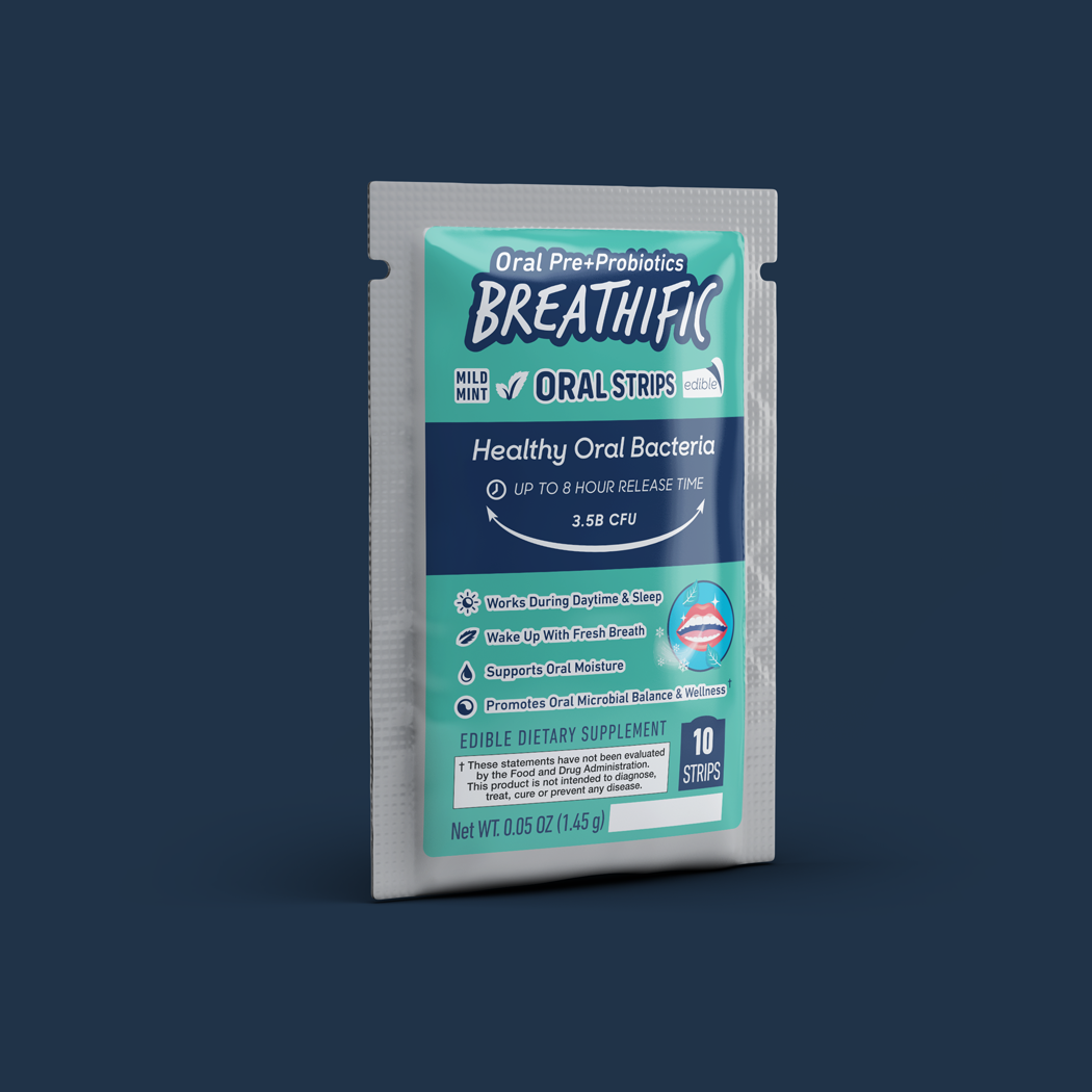 Packaging label design for oral probiotics product (Ignite Agency).