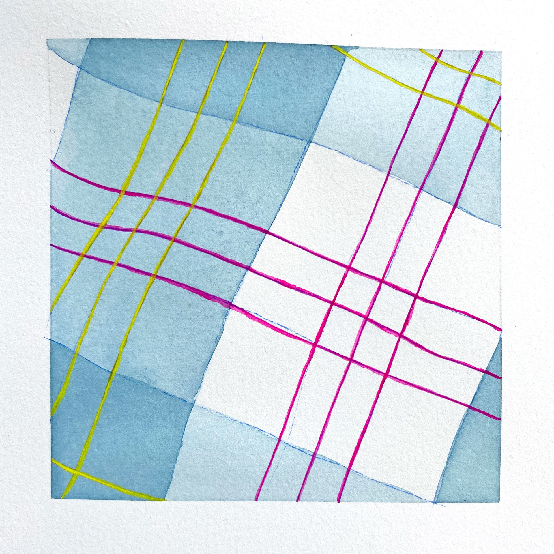 Untitled Fabric Swatch. Watercolor on paper. 5"x5". 2022.