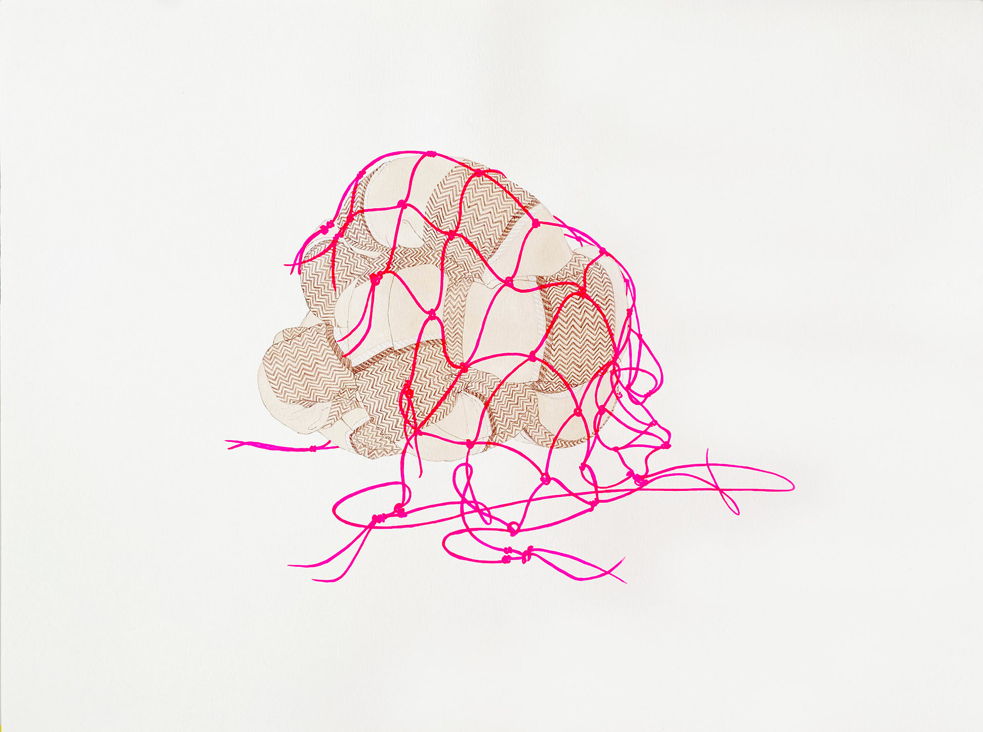Tumor #2. 2024. Colored pencil and acrylic on paper. 24"x18".