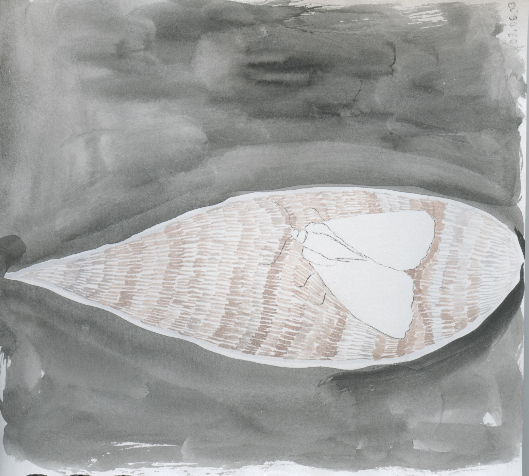 Winter. Watercolor on sketch paper. 6"x6". 2023.