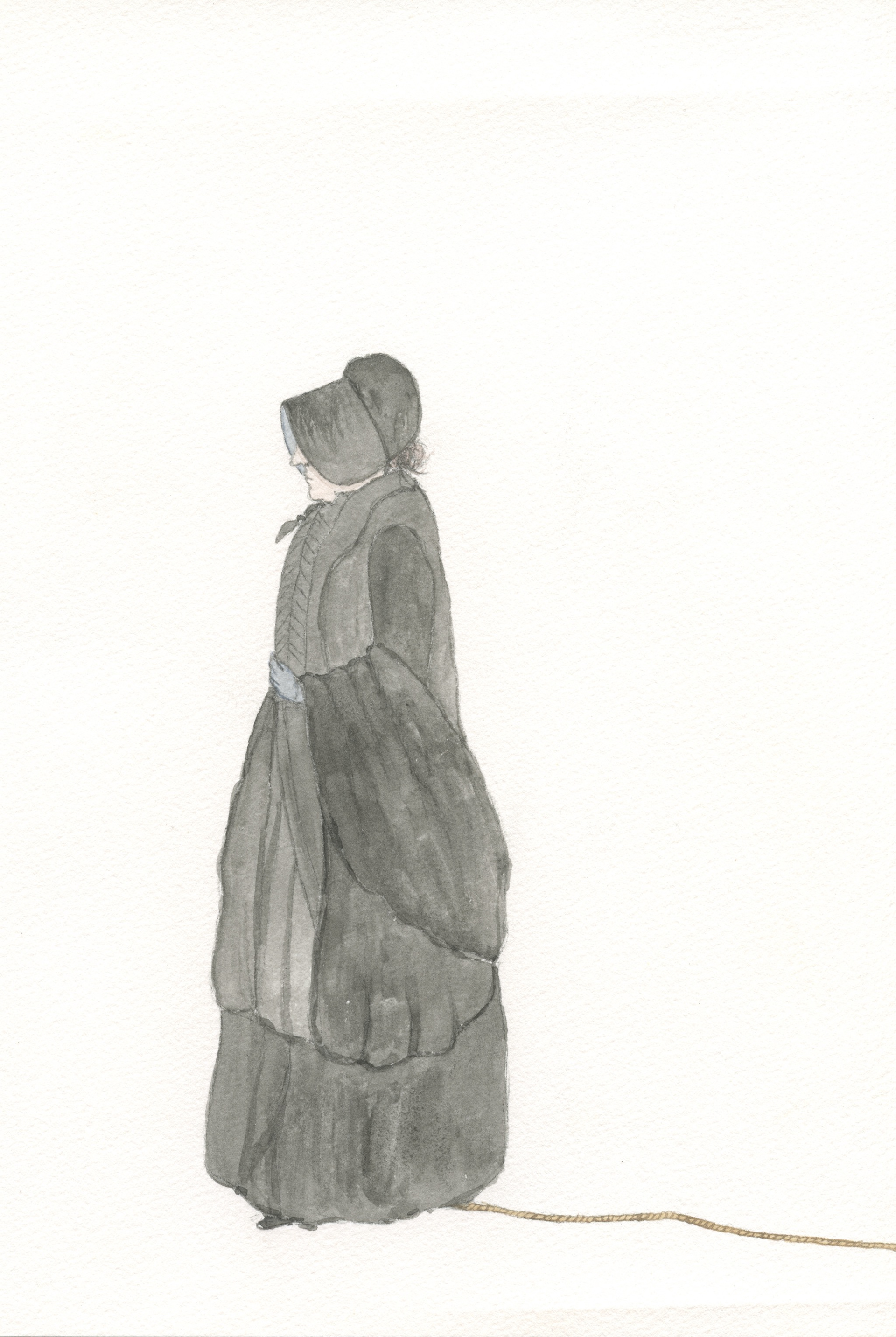 Mourning. Watercolor on paper. 9"x12". 2012.