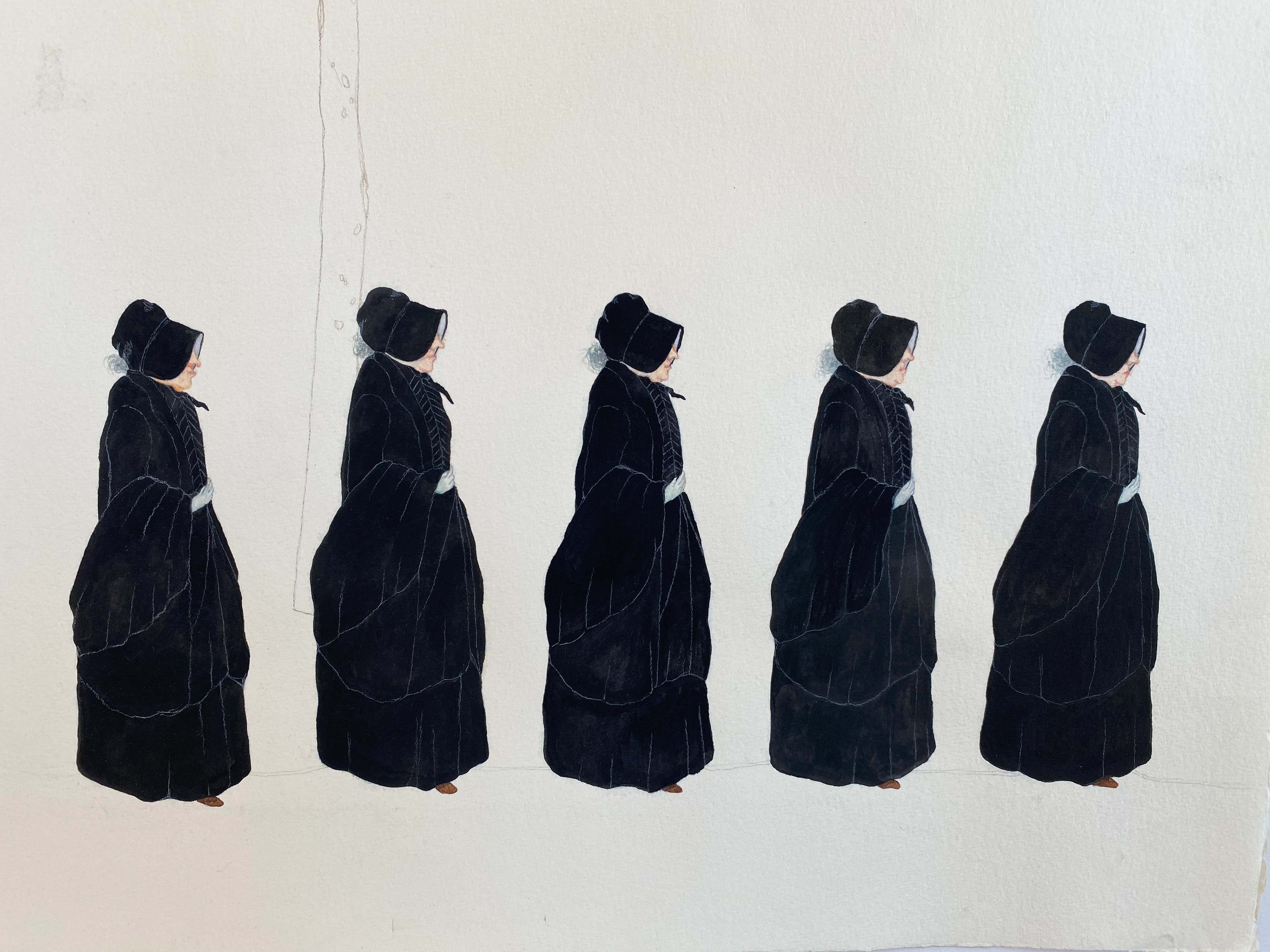 Waiting for Death. Watercolor on Arches. 15"x30". 2013