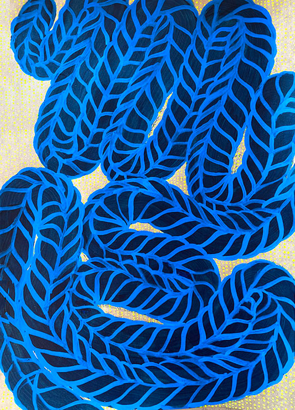 Will You Ever Let Go? 2023. Acrylic and gouache on paper. 8"x12".