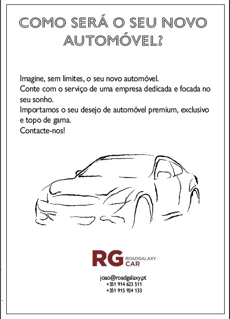 Advertising page created for the newspaper "Vida Económica" of the RoadgalaxyCar brand. ( Página publicitária criada para o jornal "Vida Económica" da marca RoadgalaxyCar. )