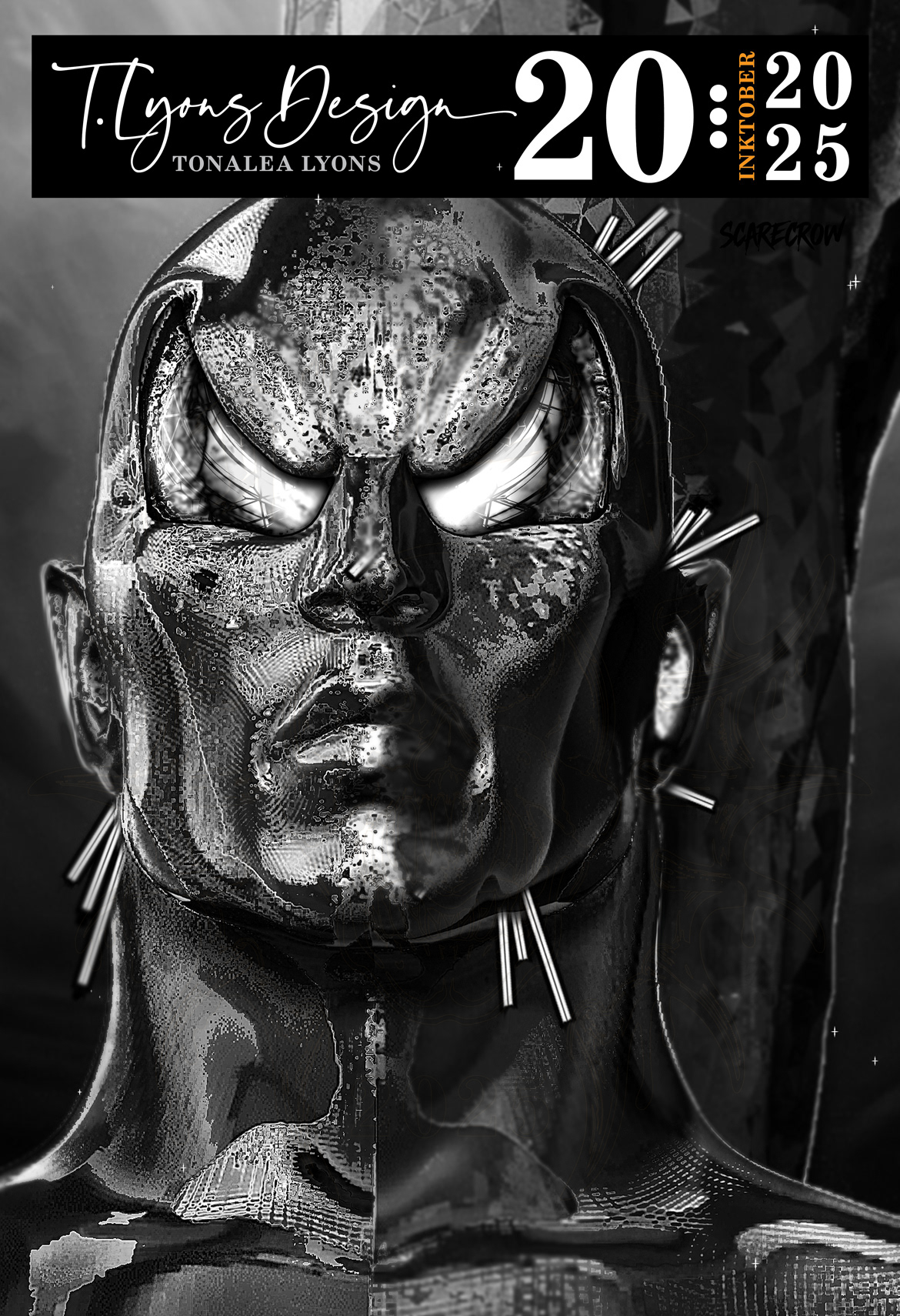 T's Halloween Inktober 2025. Scarecrow, 13 x 19 in. Giclee. October 2025