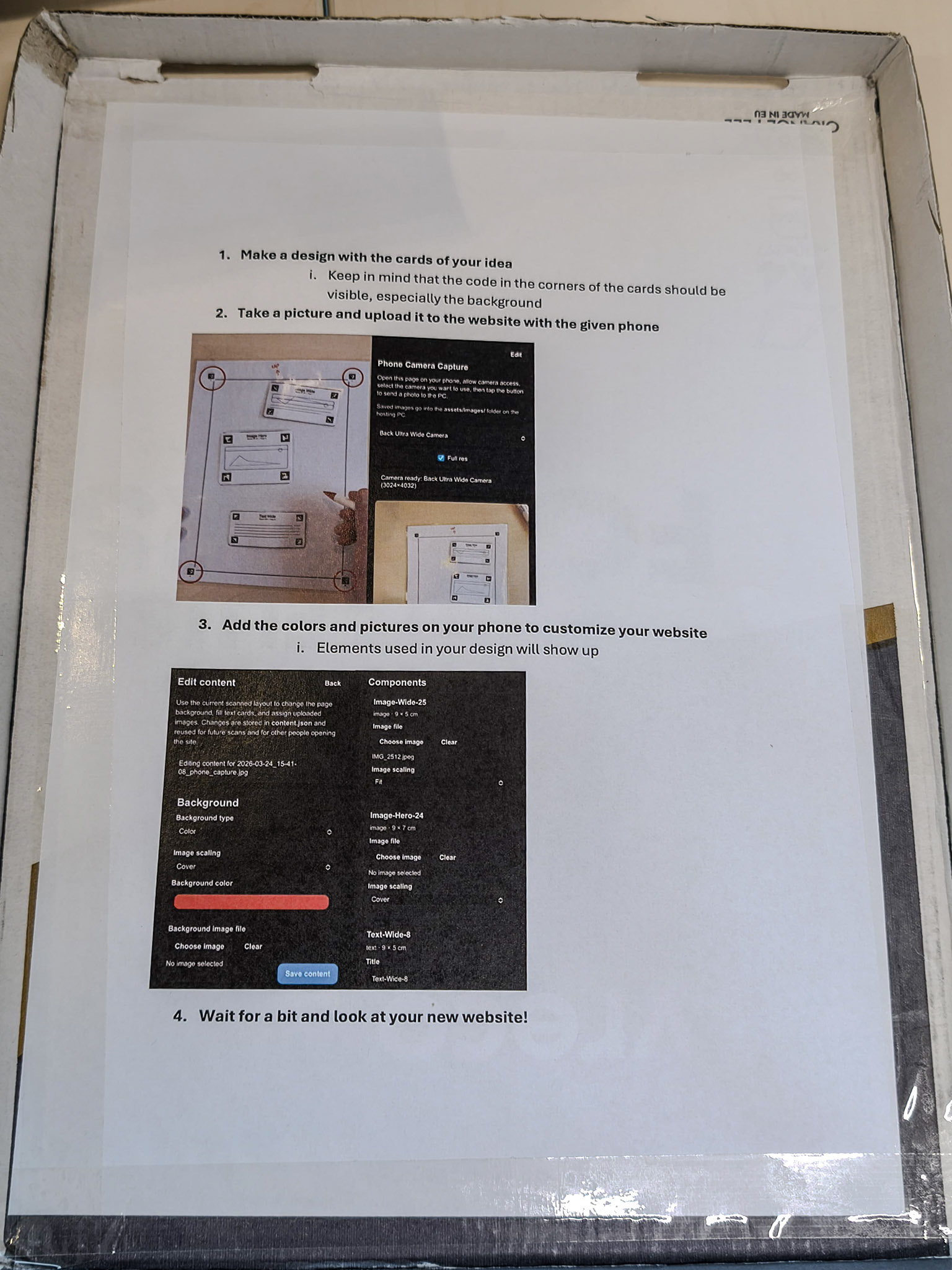 Figure 1. The instructions.