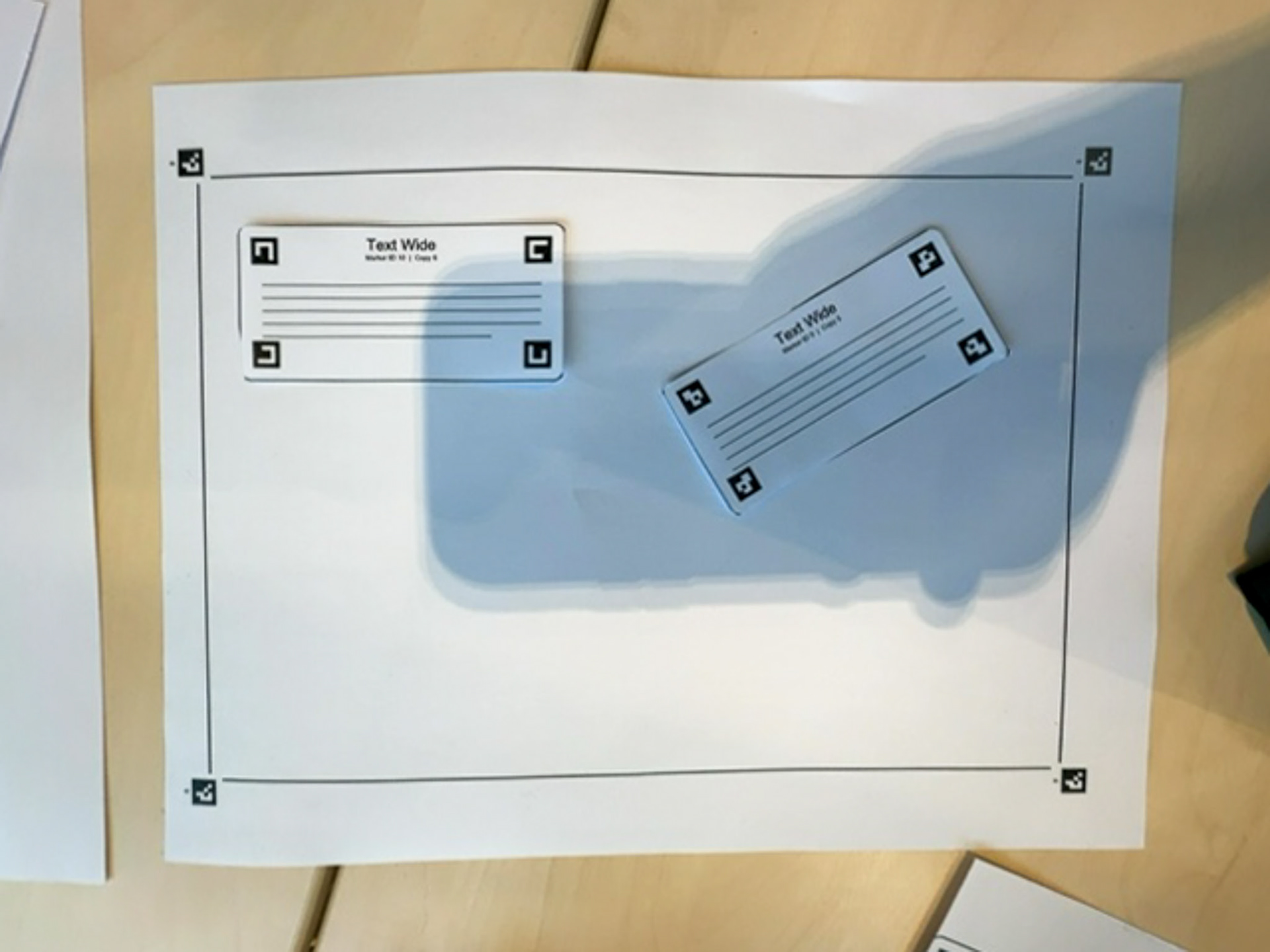 Figure 1. Cut-out pieces on the web interface paper.