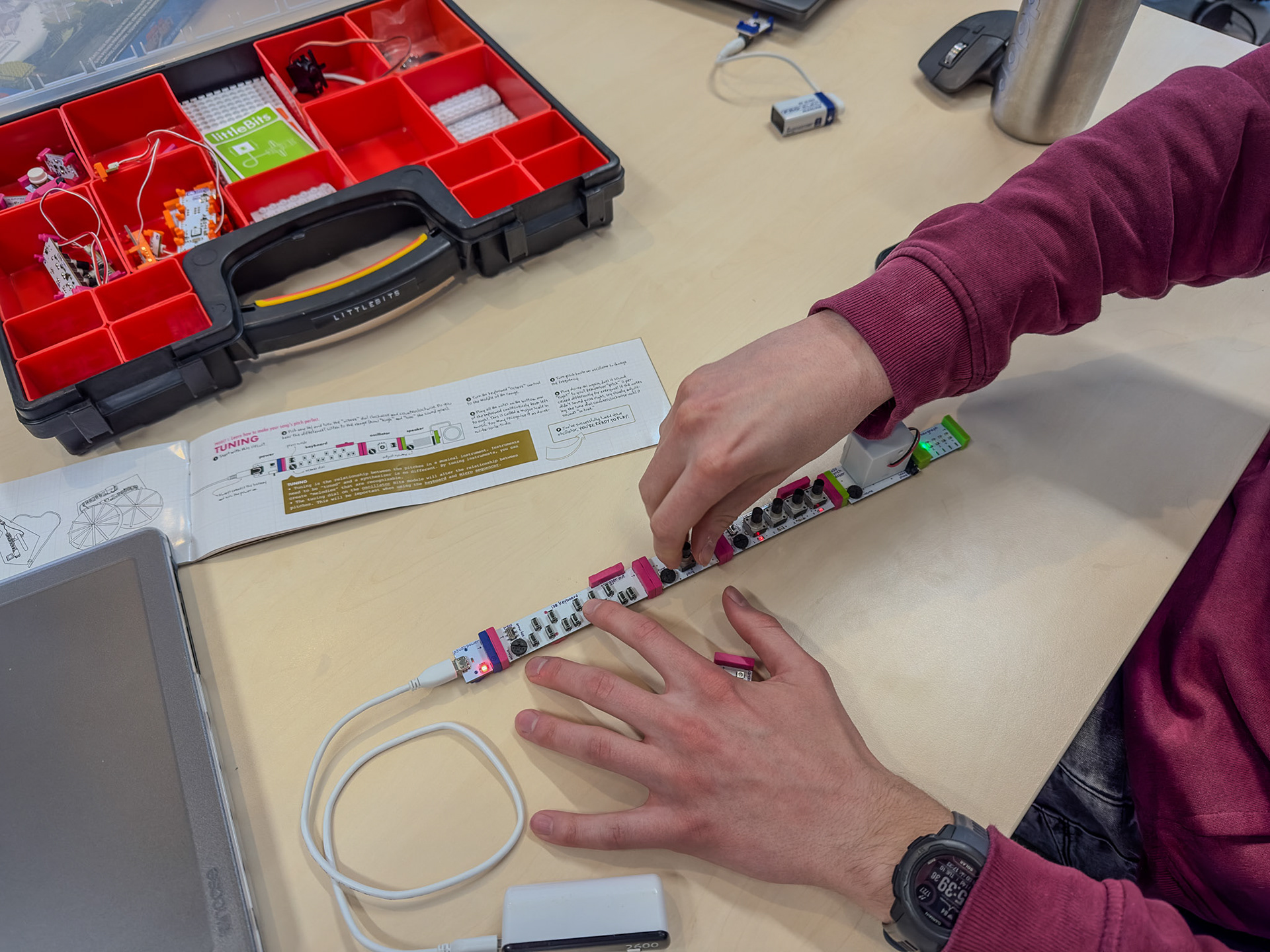 Figure 18. Tinkering with the littleBits.