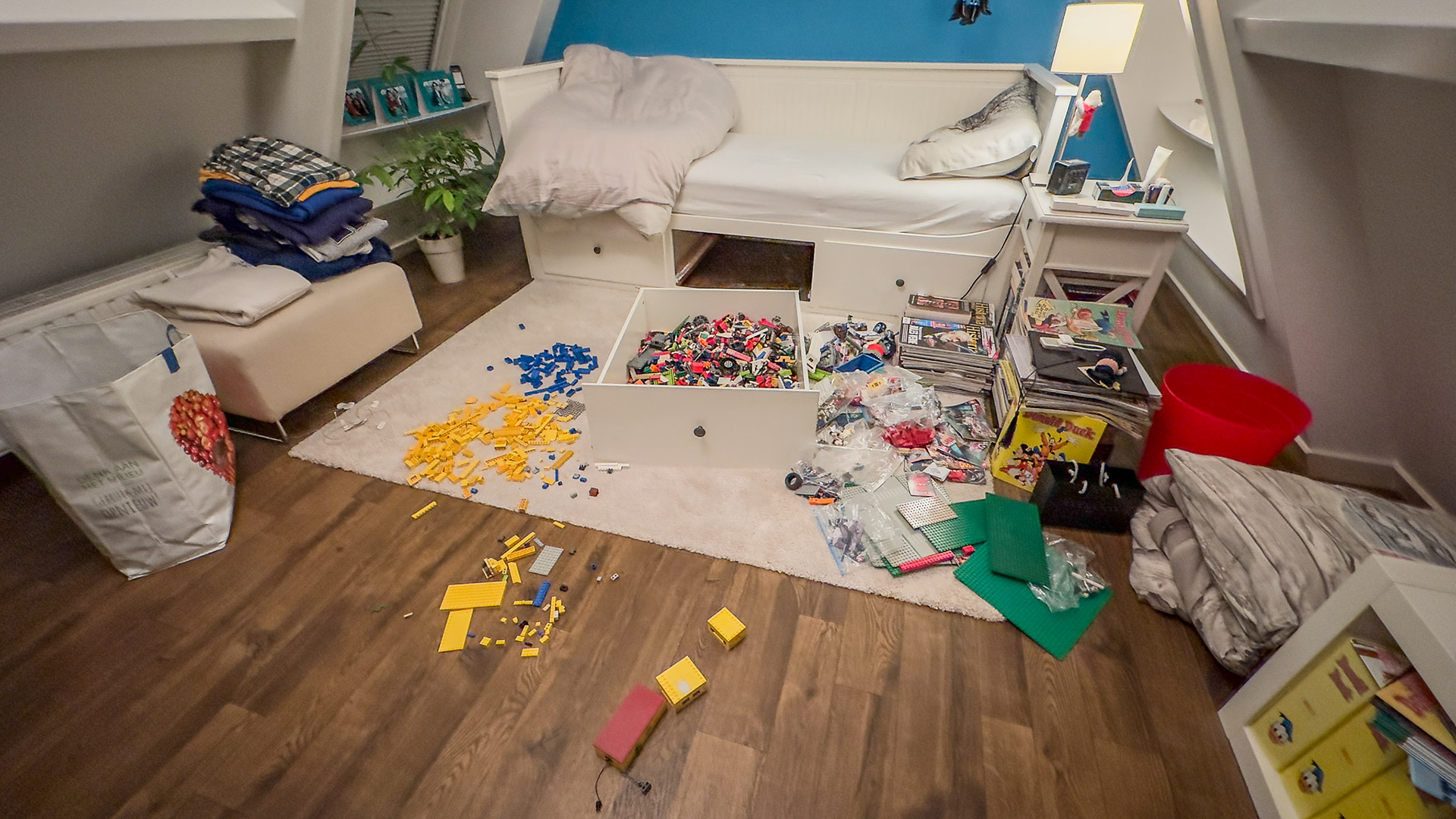 My bedroom while working on the assignment.