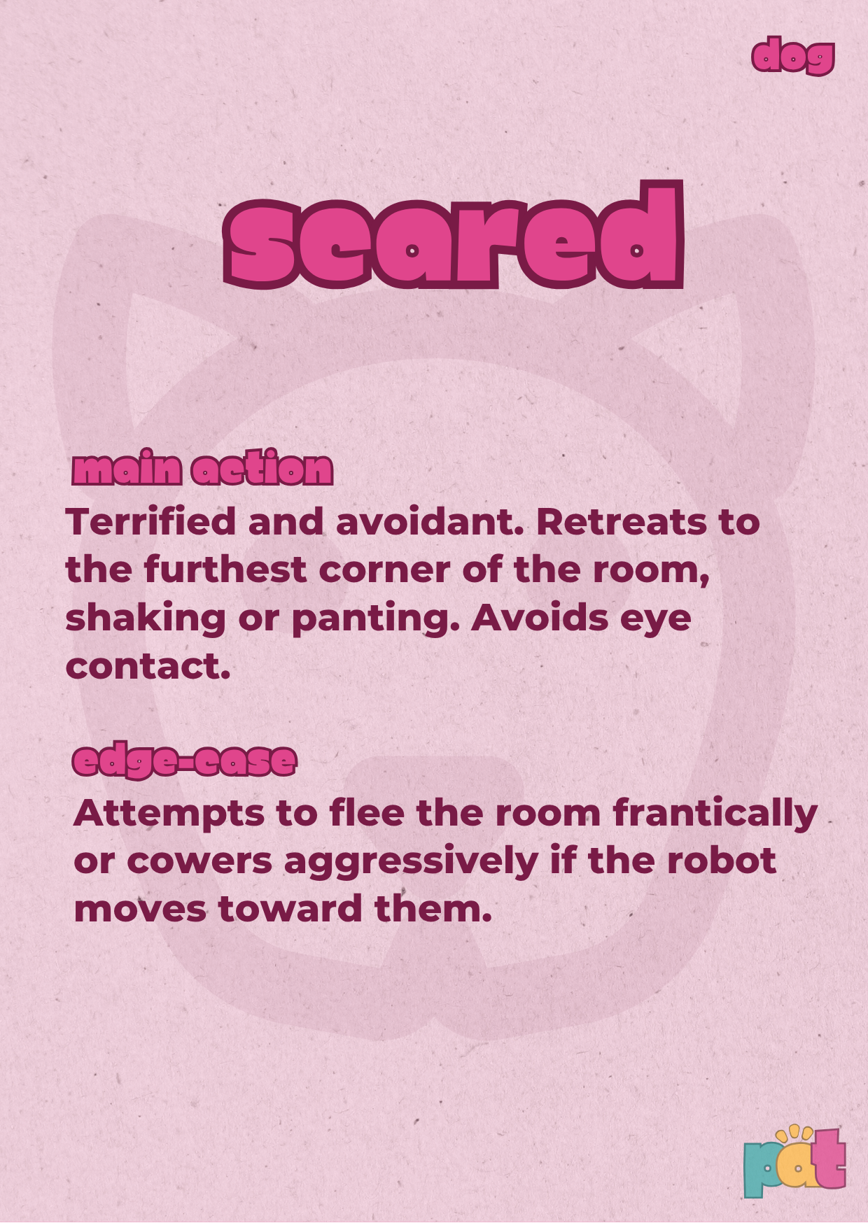 Figure 32. Resulting redesign - Second version of the scenario cards, dog 5.