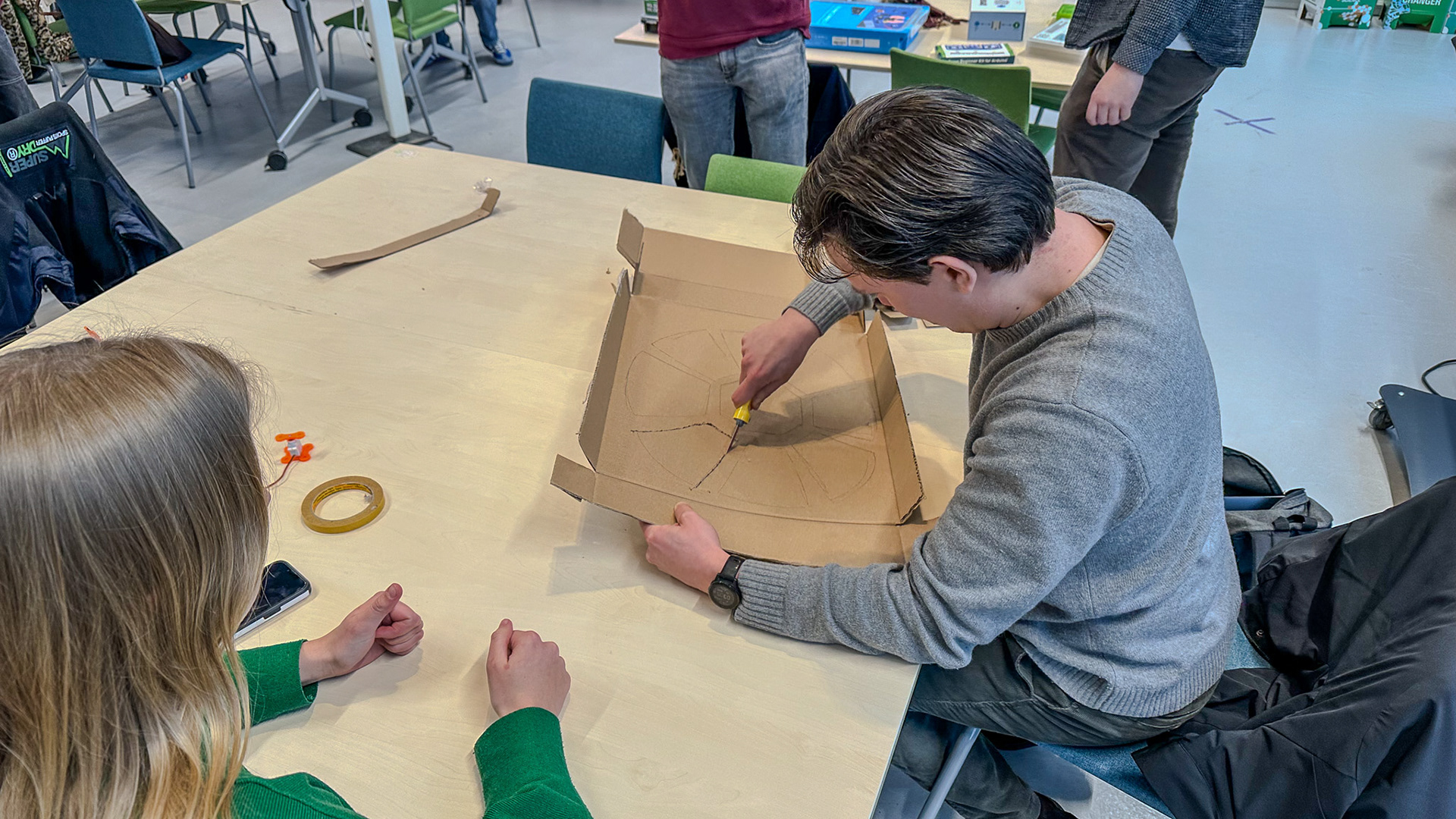 Figure 1. Drawing and cutting out the shell design.