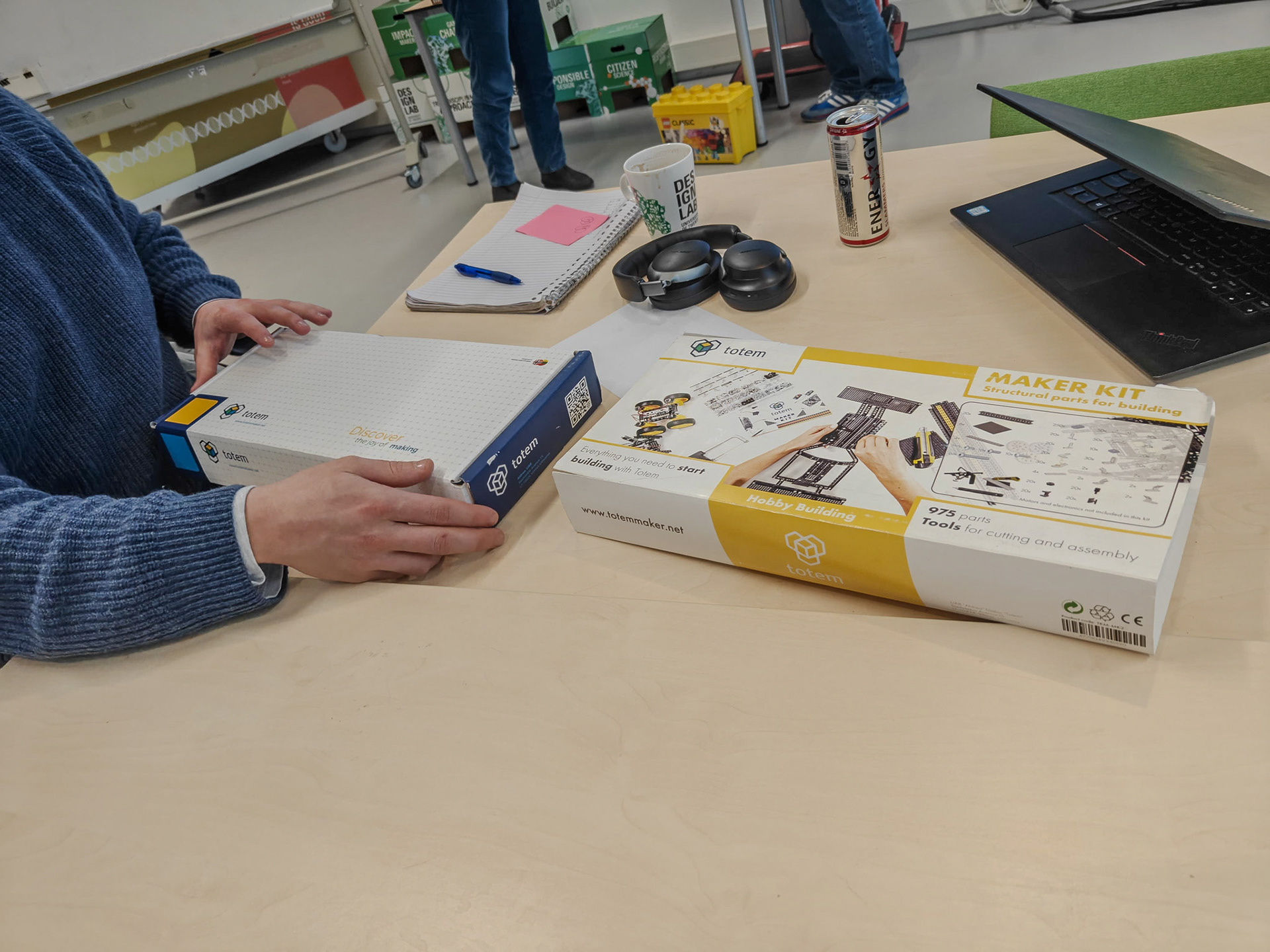 Figure 4. Unboxing the Totem Maker Kit.