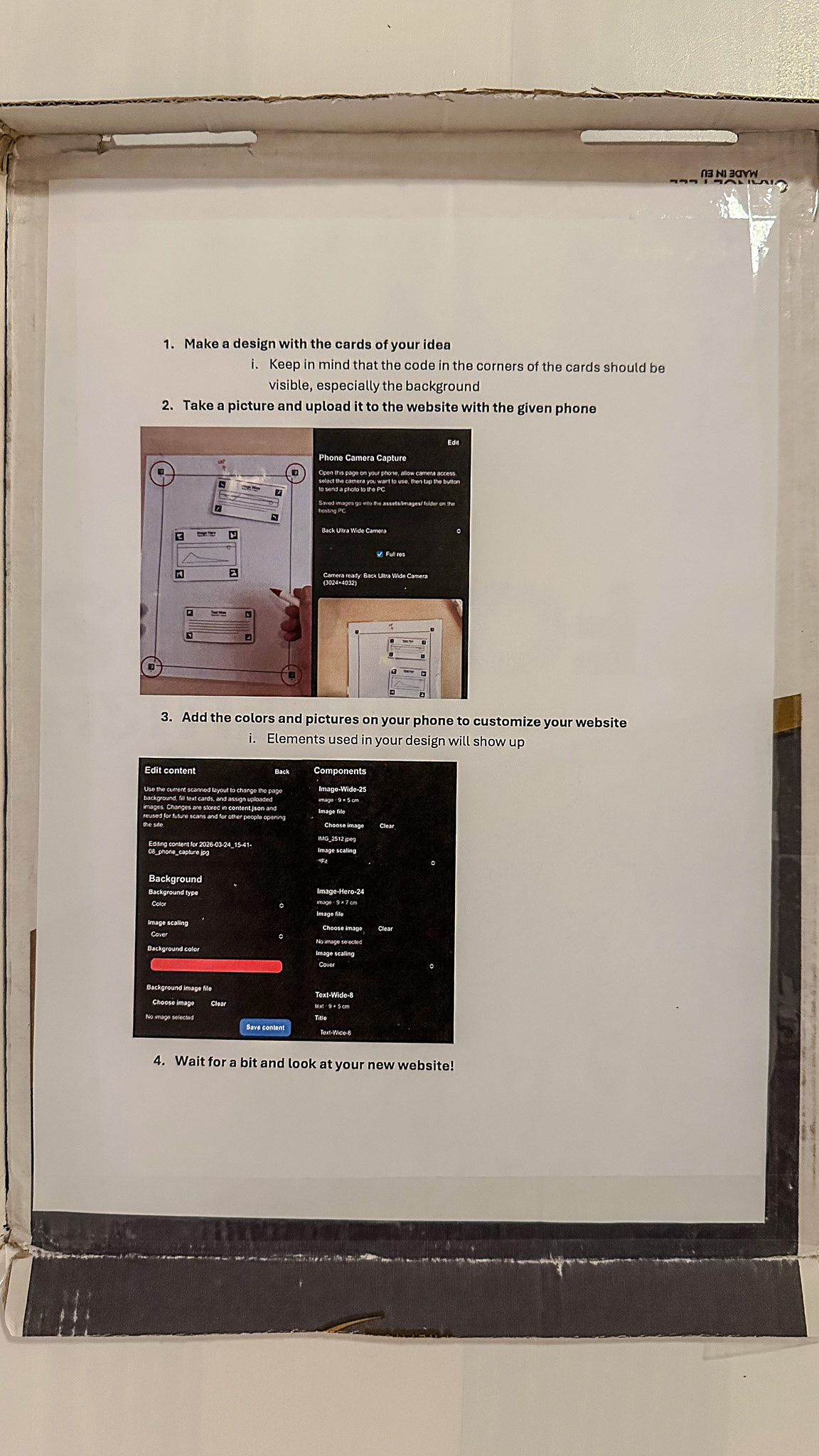 Figure 2. The instructions.