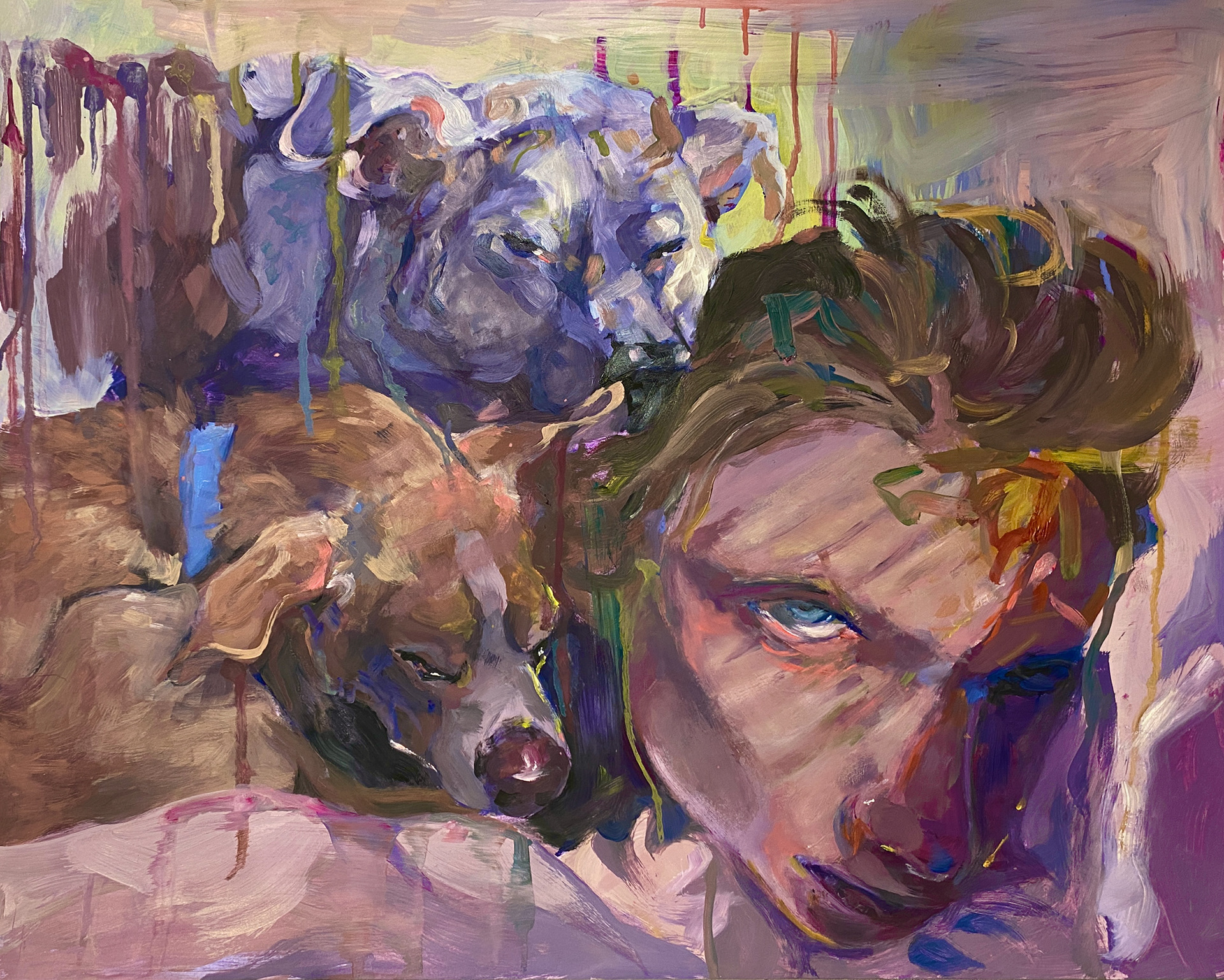 ”Jenny Saville-inspired portrait” (2024) - 18 x 24 in - Oil on Vellum