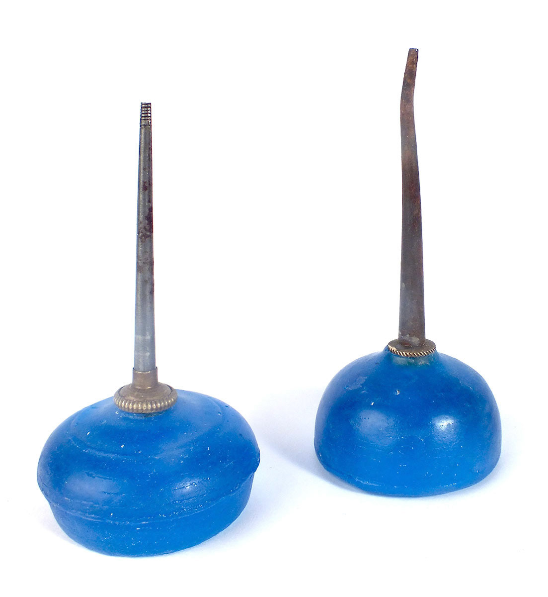 Burettes - Pâte de cristal bleu et métal, 2020