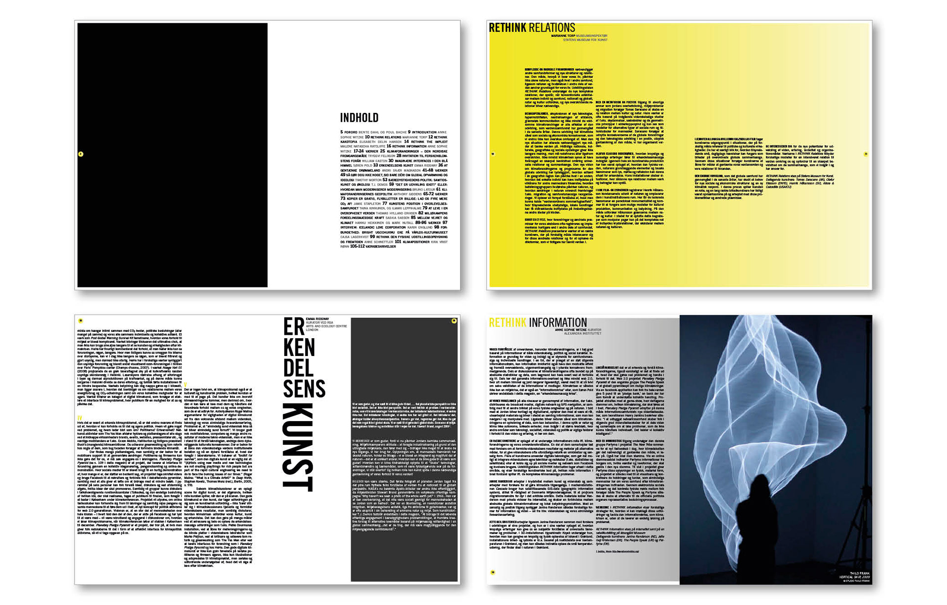 Visuel identitet samt layout af magasin og folder – kunstudstillingen RETHINK om samtidskunst og klimaforandringer