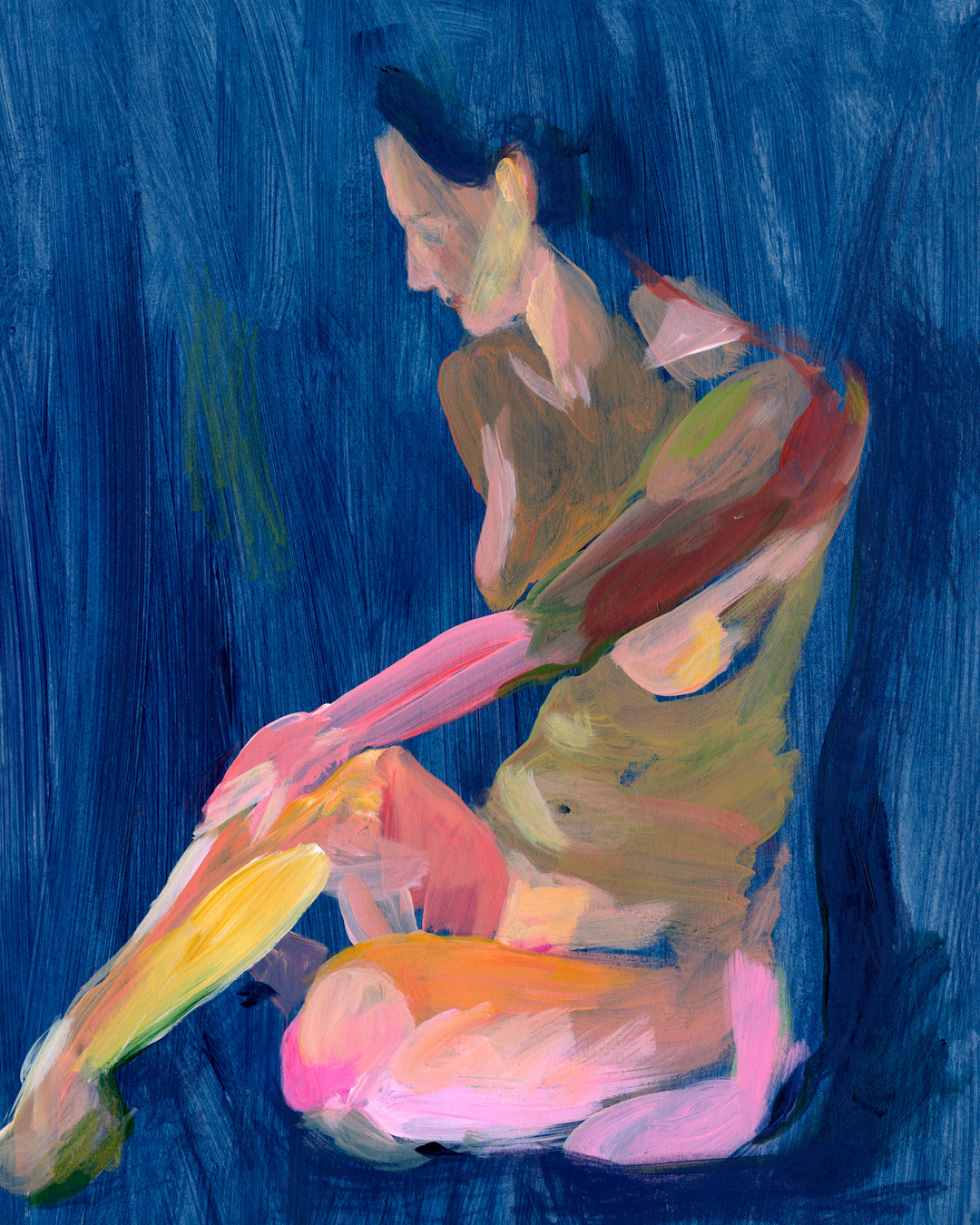 OLIVIA #2 · Akryl på karton · 30x40 cm · PRIVATEJE