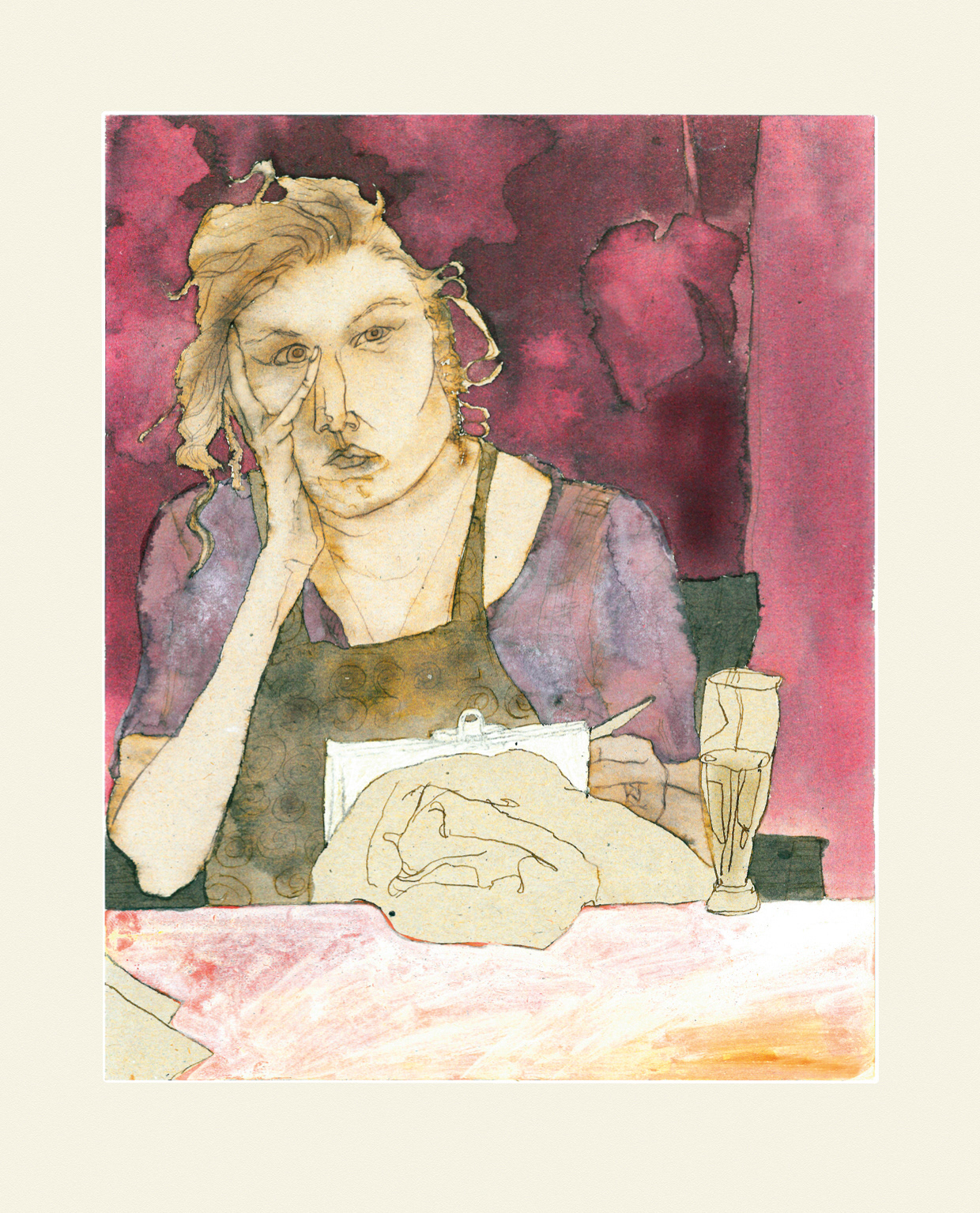 MELLEM GØREMÅL · Nummereret kunsttryk · 21x26 cm · kr. 180,-