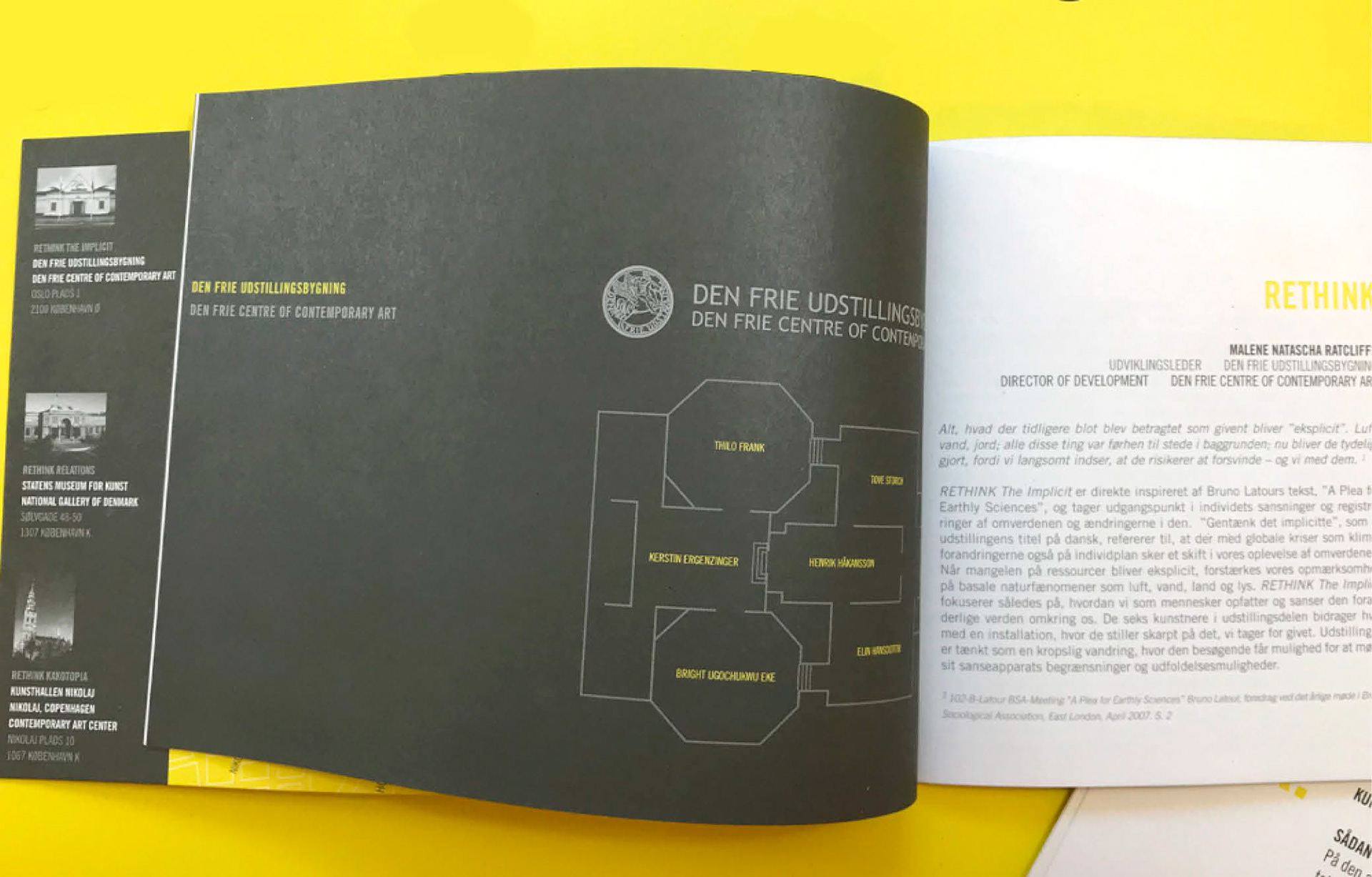 Visuel identitet samt layout af magasin og folder – kunstudstillingen RETHINK om samtidskunst og klimaforandringer