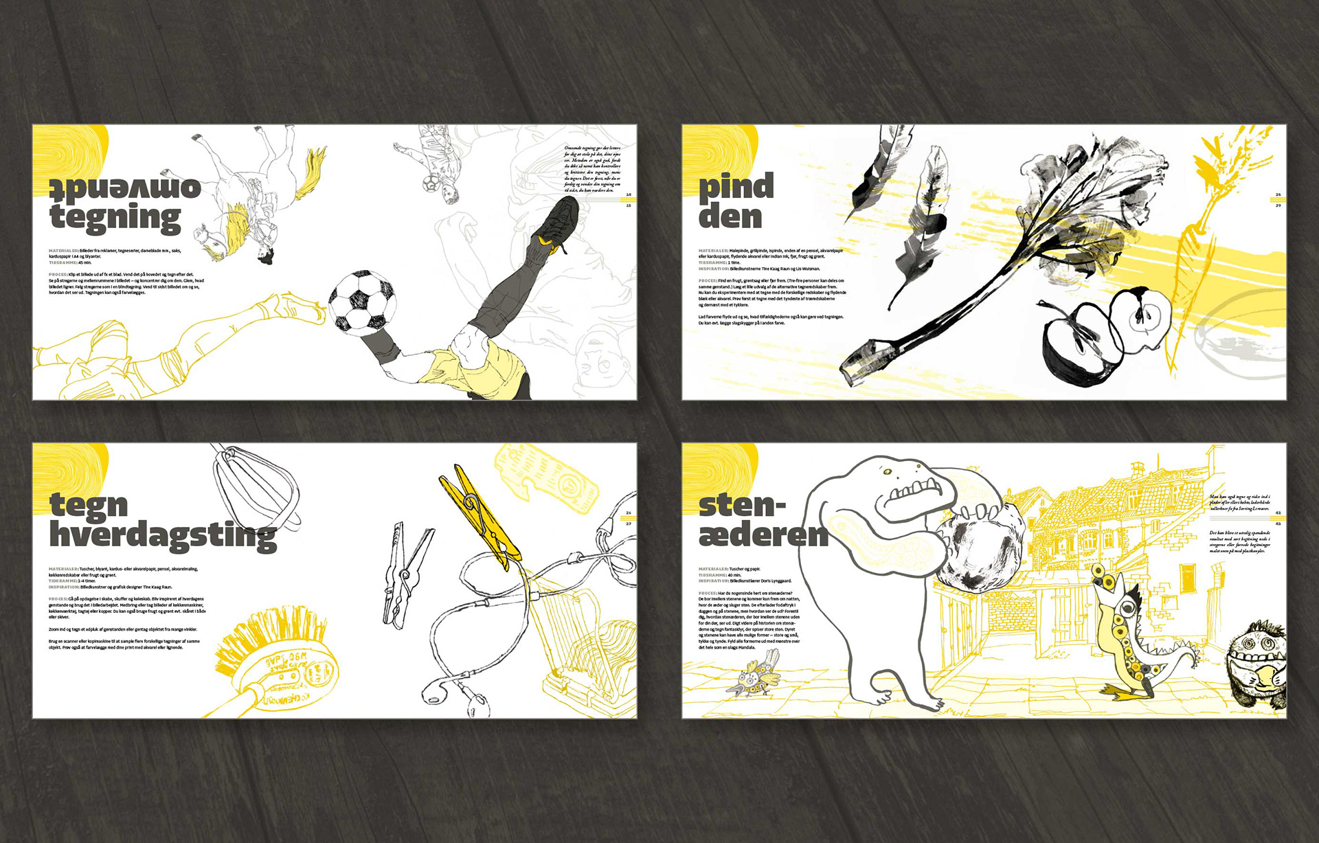 Layout, idéudvikling og illustration af inspirationshæfte om tegning – for Børnekulturhuset i Aarhus