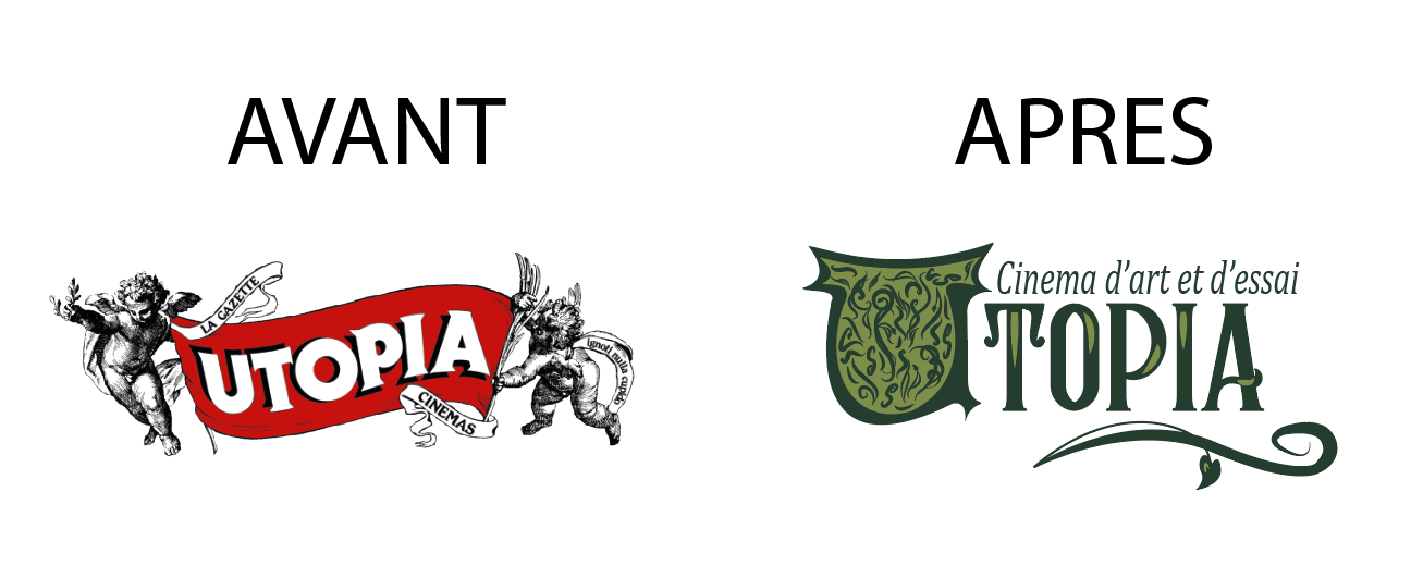 Avant/après du logo UTOPIA