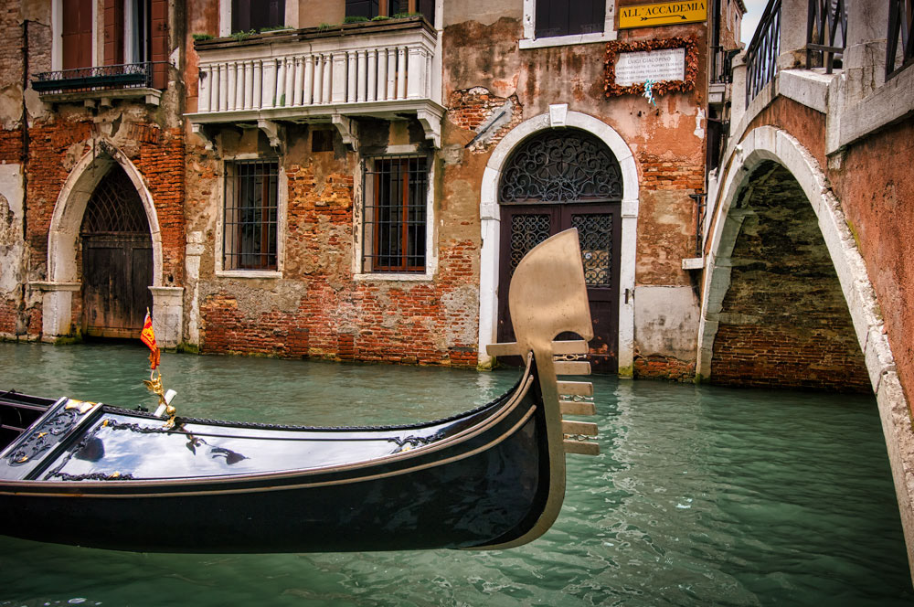 #2130 Gondola on Canal in Venice