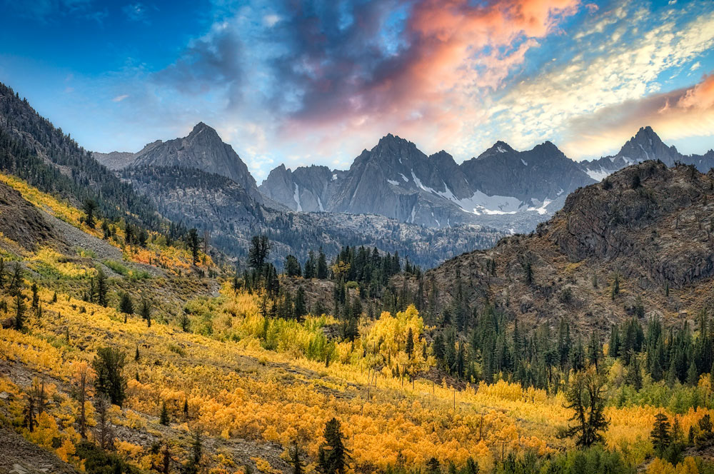 #1145 Mountain Landscape in Autumn in Bishop Creek Canyon in the Eastern Sierras