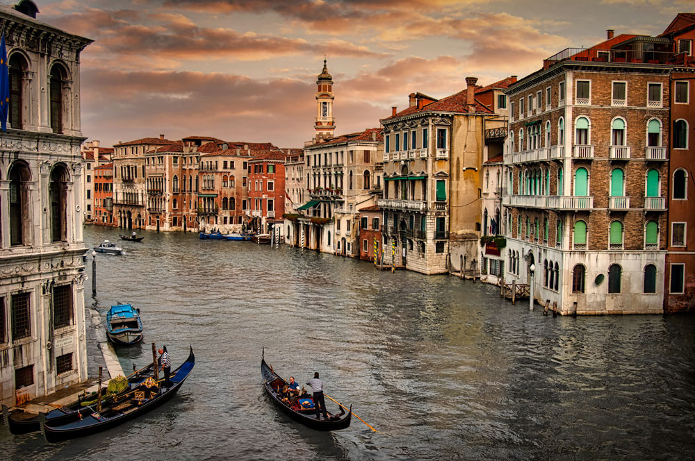 #2135 Gondolas on Grand Canal in Venice