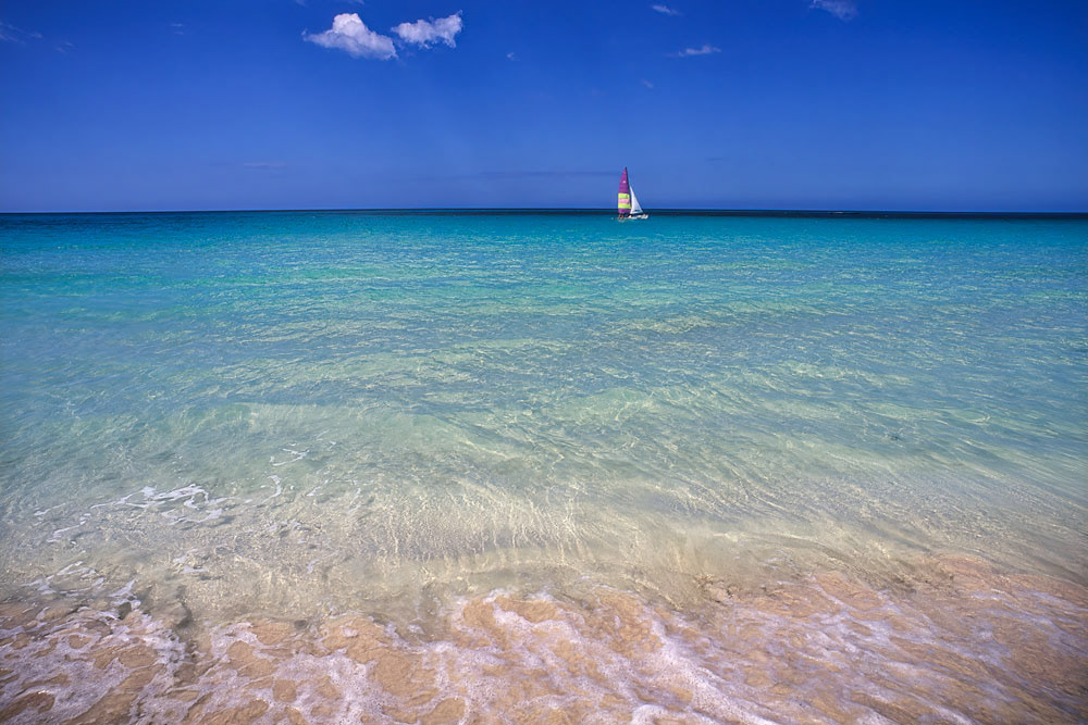 #4095 Small Sailboat on Tropical Waters