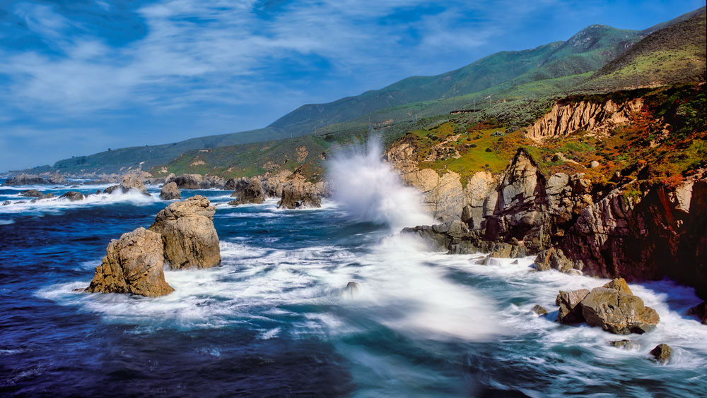 #1002 Waves Crashing on the Big Sur Coast
