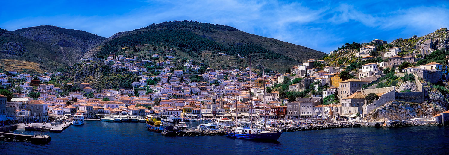#2981 The Harbor and Picturesque Village of Hydra on the Island of Hydra in Greece