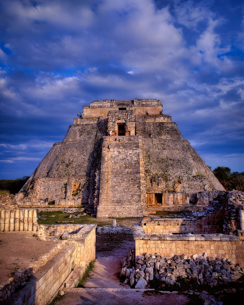 #4045 The Pyramid of the Magician in the Mayan ruins of Uxmal on the Yucatan Peninsula