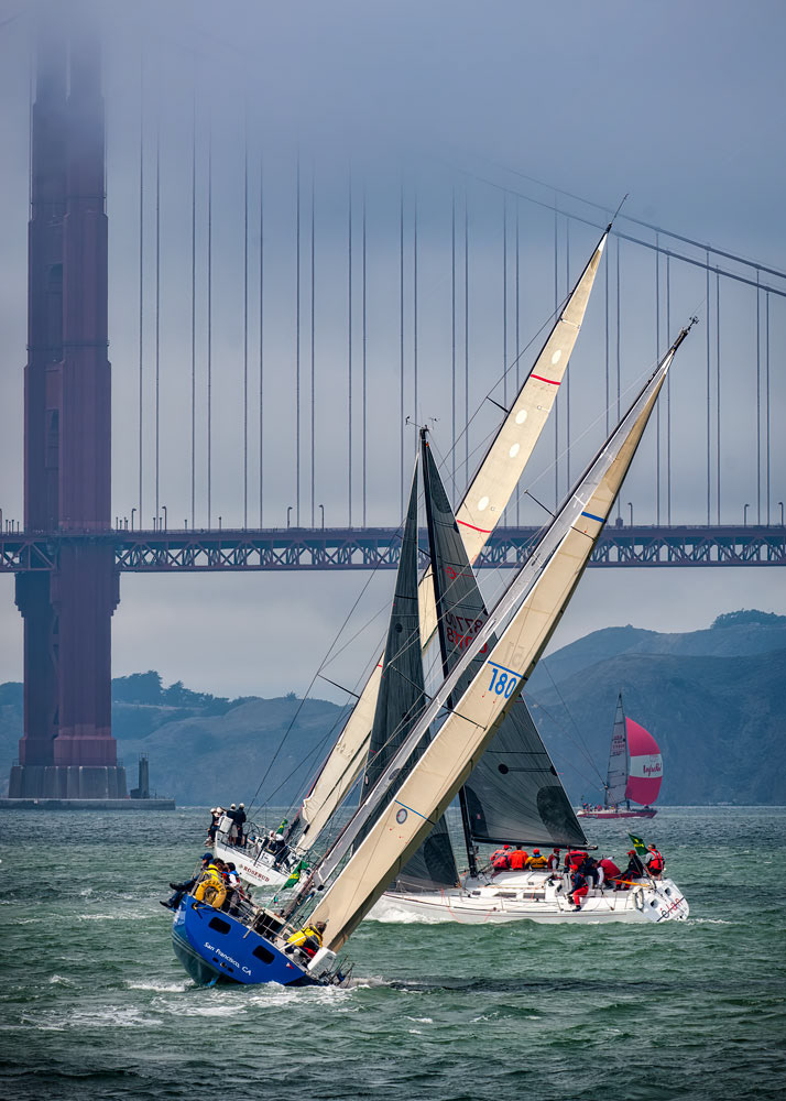 #4640 Yacht Racing on San Francisco Bay with the Golden Gate Bridge in the Background