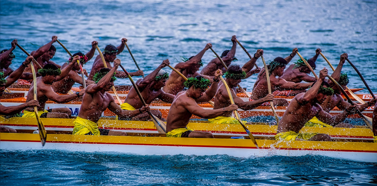 #2606 Outrigger Racing at Papeete, the Capital of Tahiti, French Polynesia
