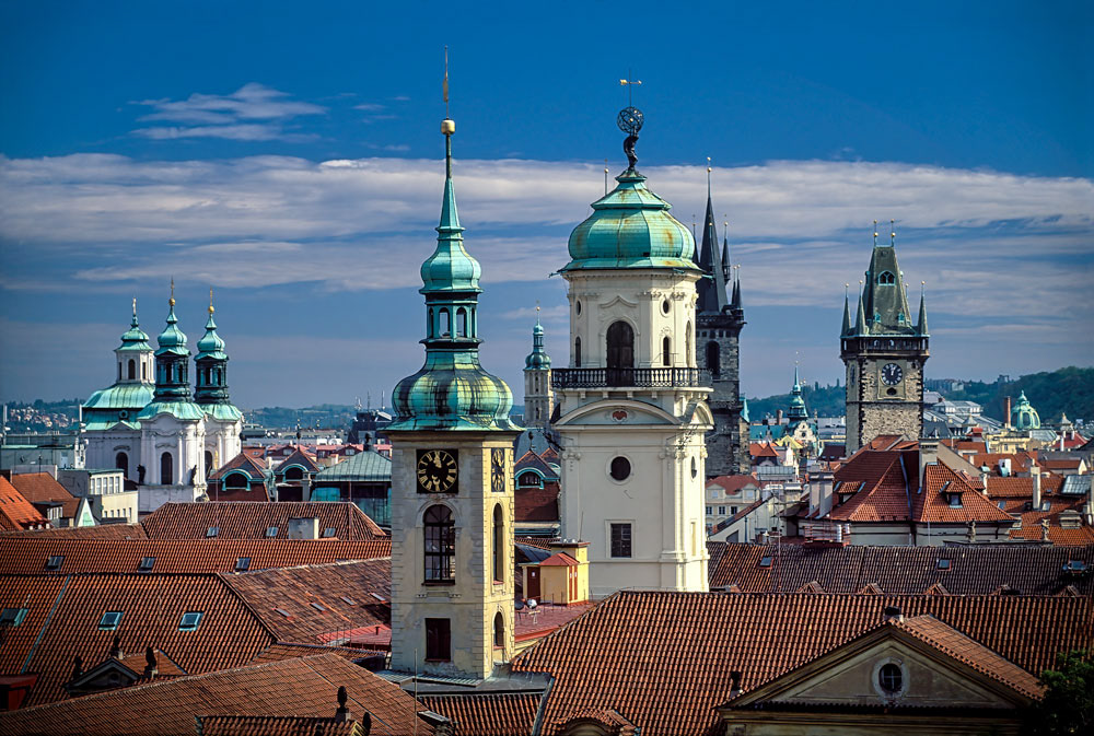 #3007 View of the Old Town Center of Prague with Historic Buildings