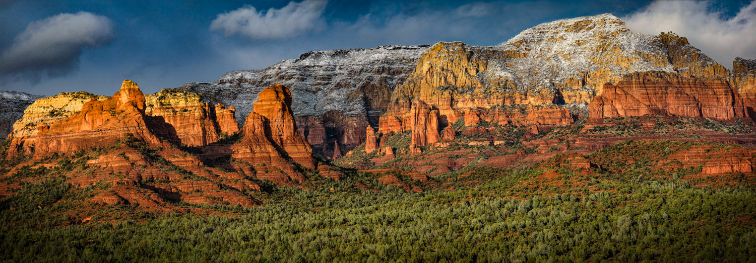 #1657 The Mountains around Sedona, Arizona, with early Autumn Snow