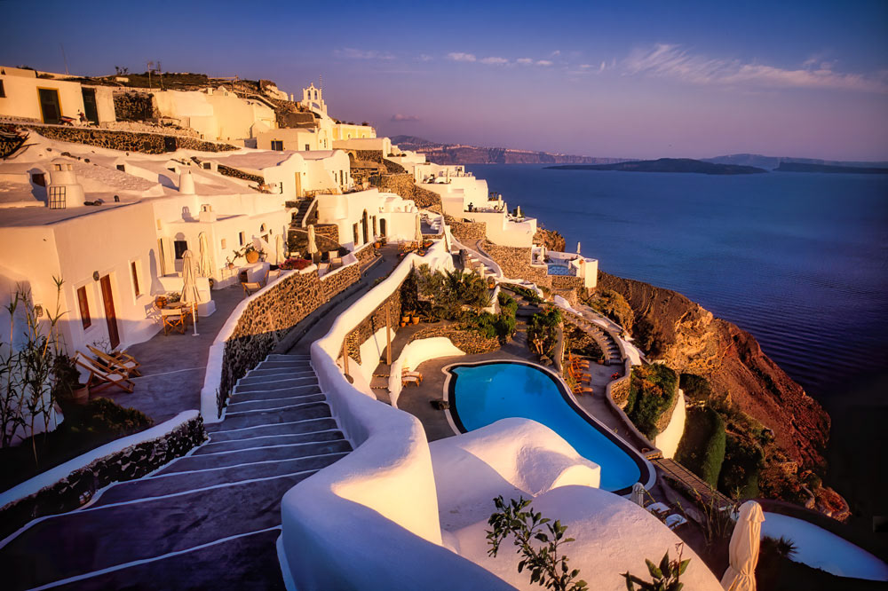 #2920 Cliff Top Hotels on the Island of Santorini